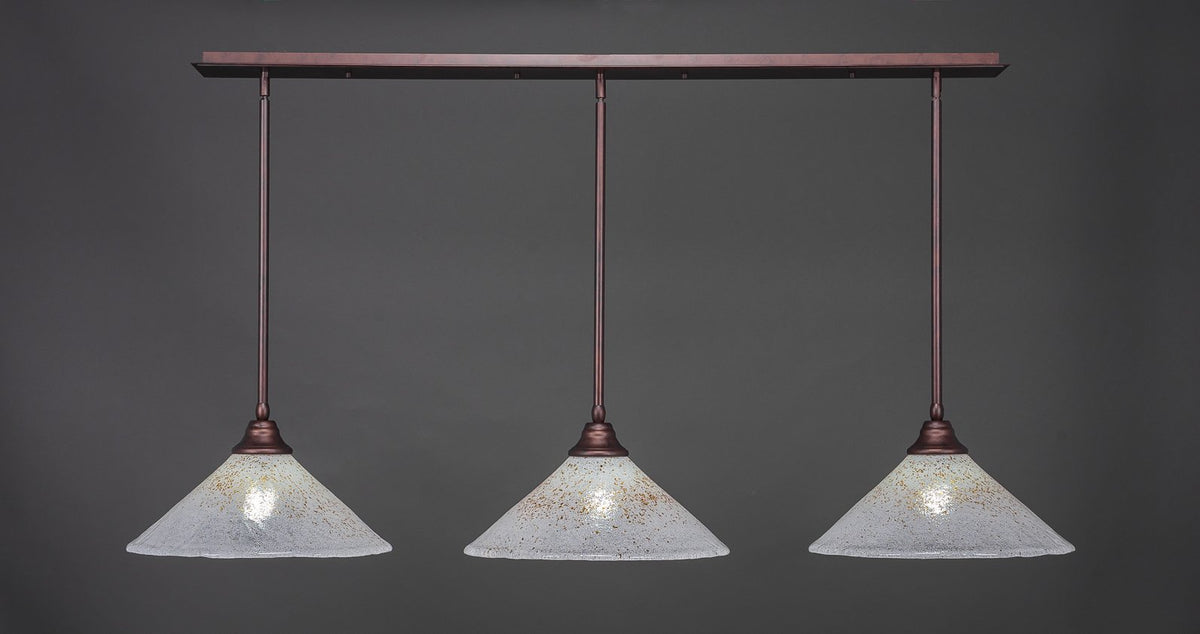 Toltec Lighting 3 Light Linear Pendalier in Bronze (48-BRZ-714)