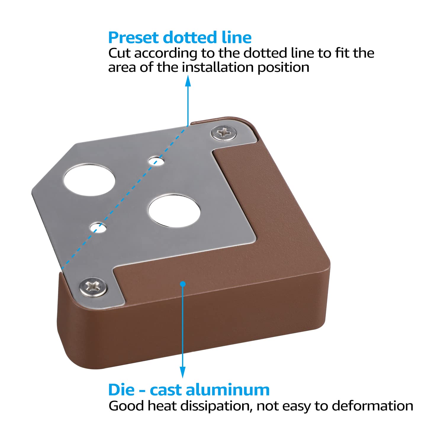 LEONLITE 3CCT LED Hardscape Lighting, 8-Pack, 3W Right Angle, 2700K/3000K/4500K, Bronze, Model 738