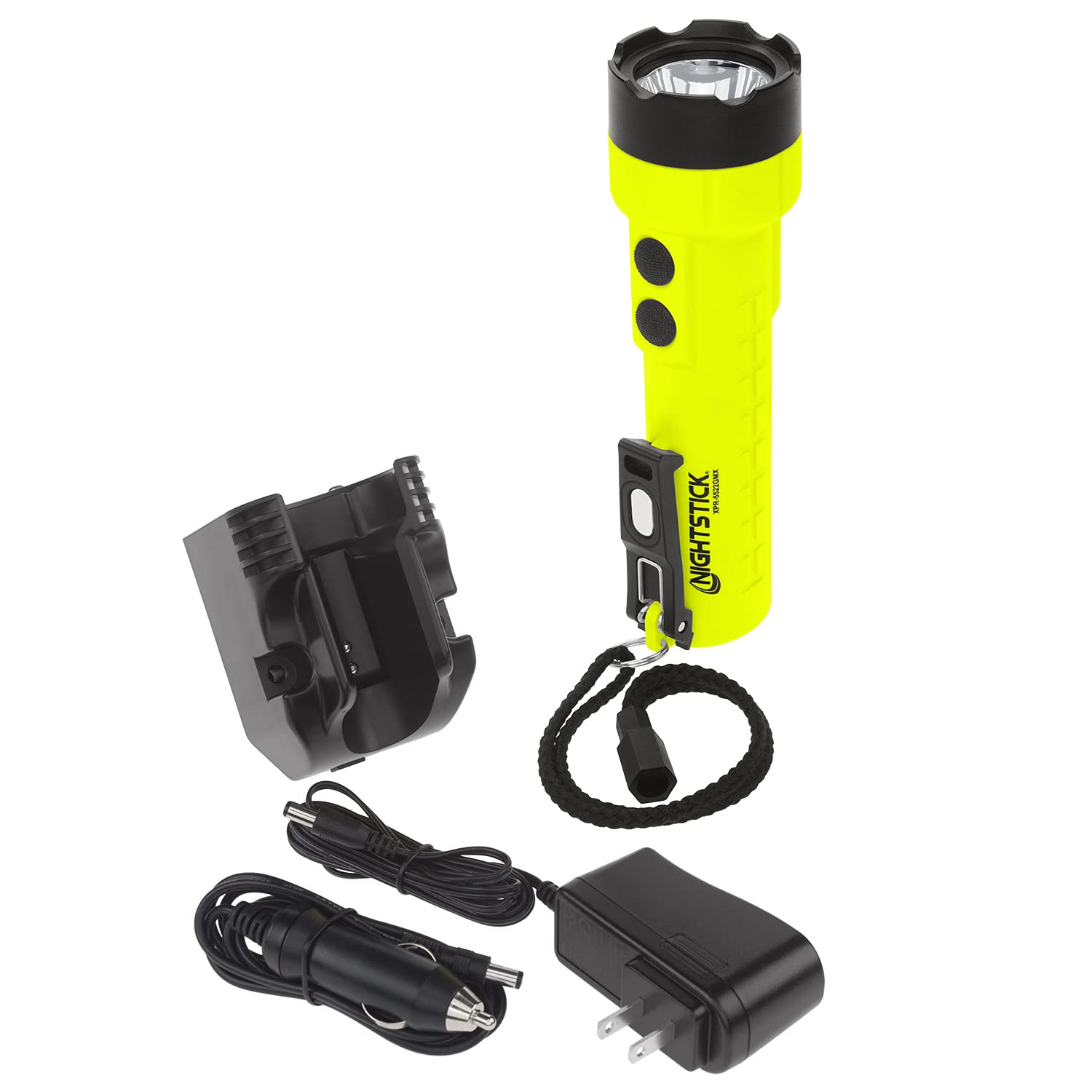 Nightstick XPR-5522GMX Rechargeable Dual-Light Flashlight - Green, Medium, Intrinsically Safe, with Magnets, UL913 / ATEX Certified