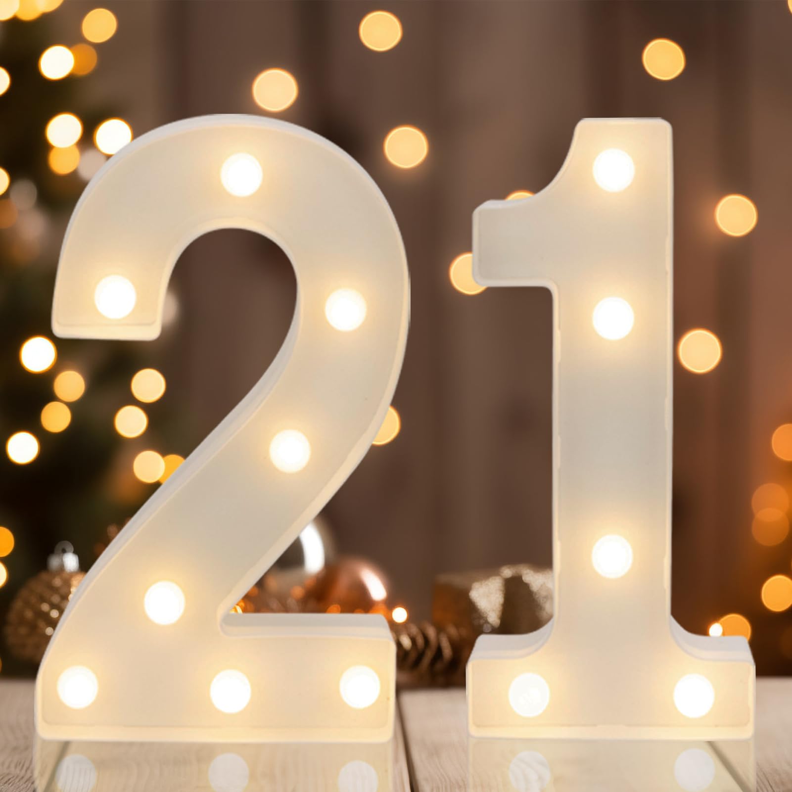 IFDGCTK Decorative LED Number Sign, Warm White Lighted Marquee for 21st Birthday Party Decor