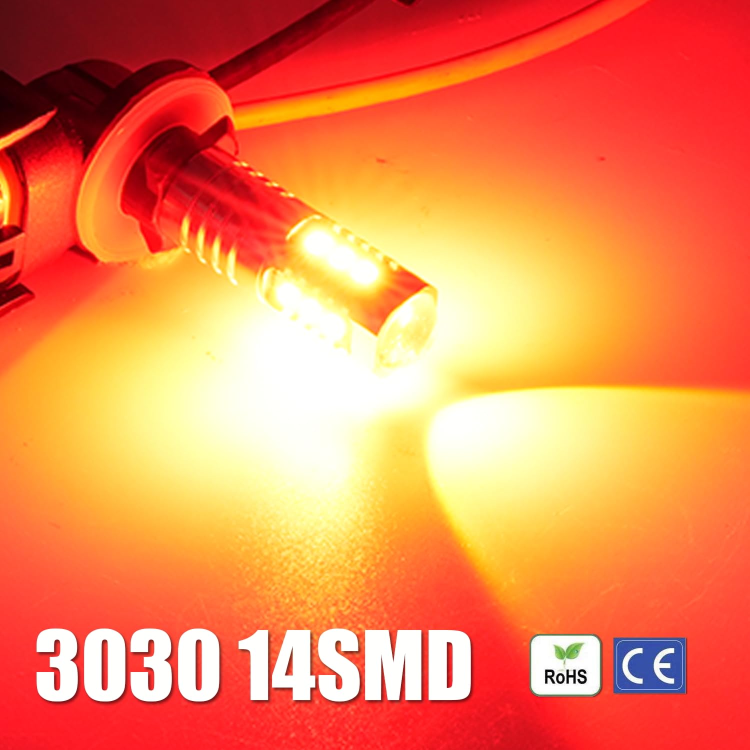 KISLED 881 LED Fog Light Bulb, High Power 3030 Chips, Extremely Bright, Red, Compatible with 889 894 896 898 886 Models