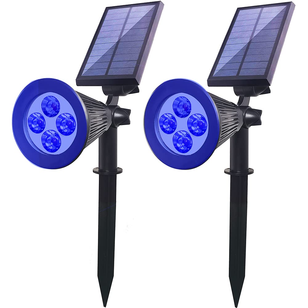 Clordeal Solar Spotlights Outdoor Waterproof Adjustable Solar Garden Landscape Spot Light, 4 Leds 2-In-1 Auto On/Off Solar Ingro