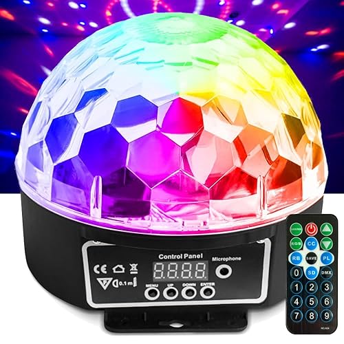 Nulights Led Disco Ball - Dmx & Sound Controlled Rgb Dj Party Light