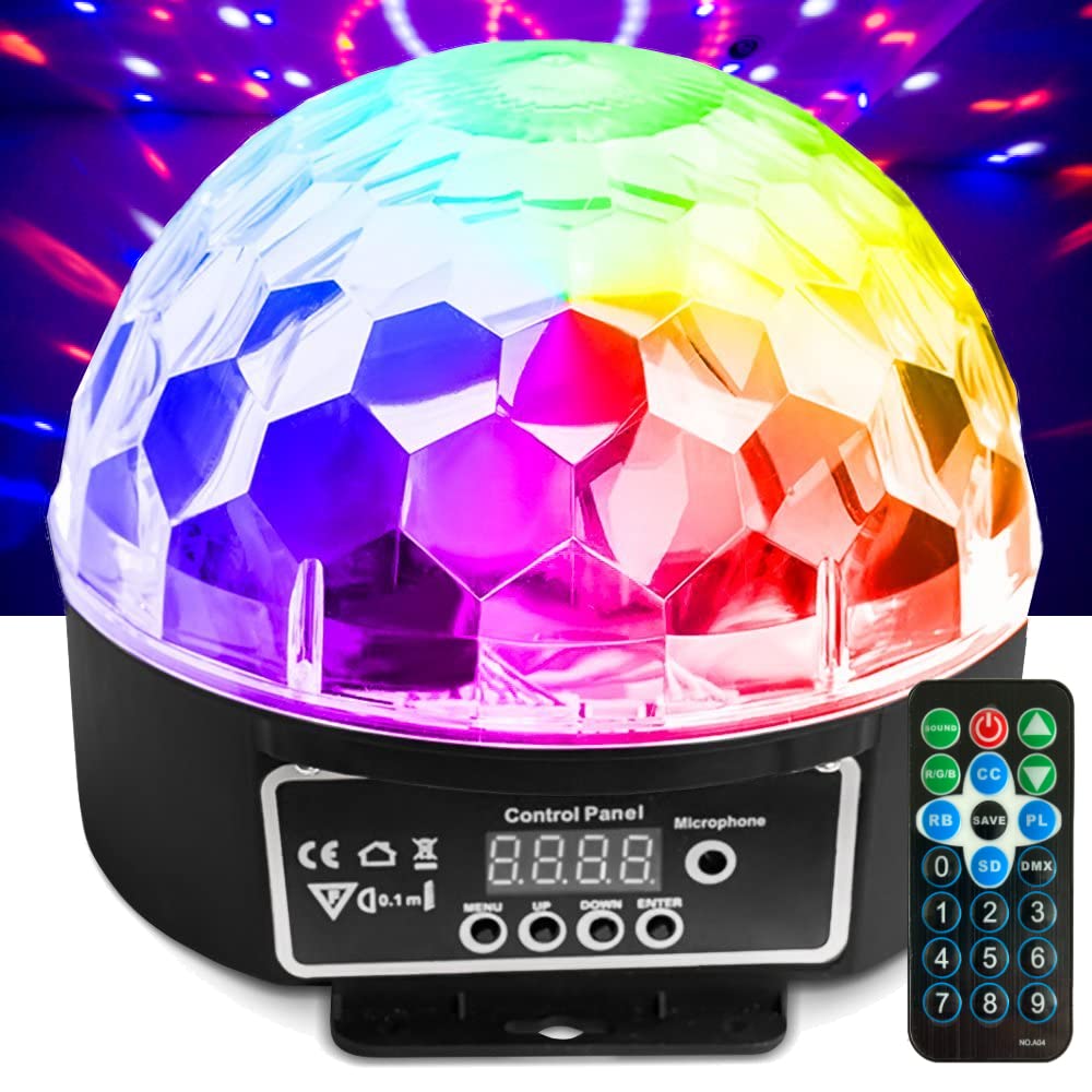 Nulights Led Disco Ball - Dmx & Sound Controlled Rgb Dj Party Light