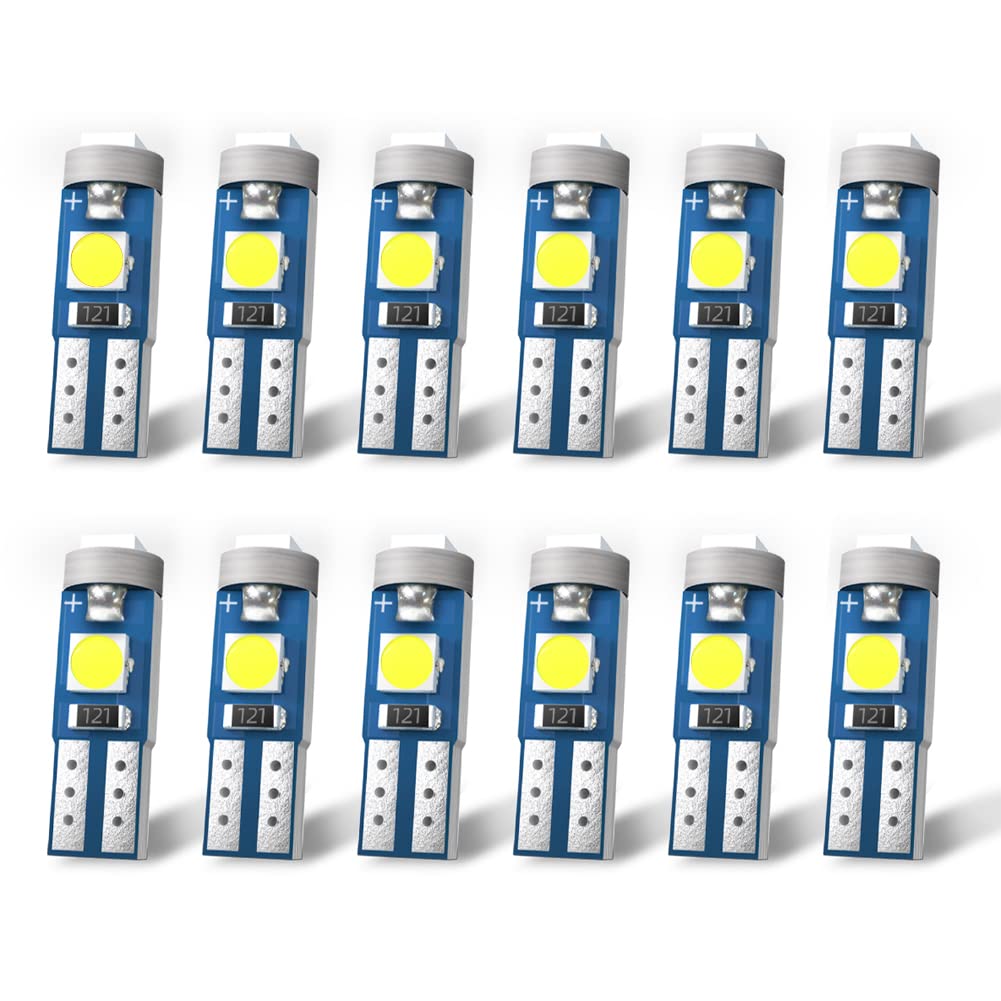 Nanpoku T5 Led Bulbs 74 73 37 2721 Led Bulb Canbus Error Free For Auto Car Dashboard Dash Instrument Panel Gauge Cluster Indicat