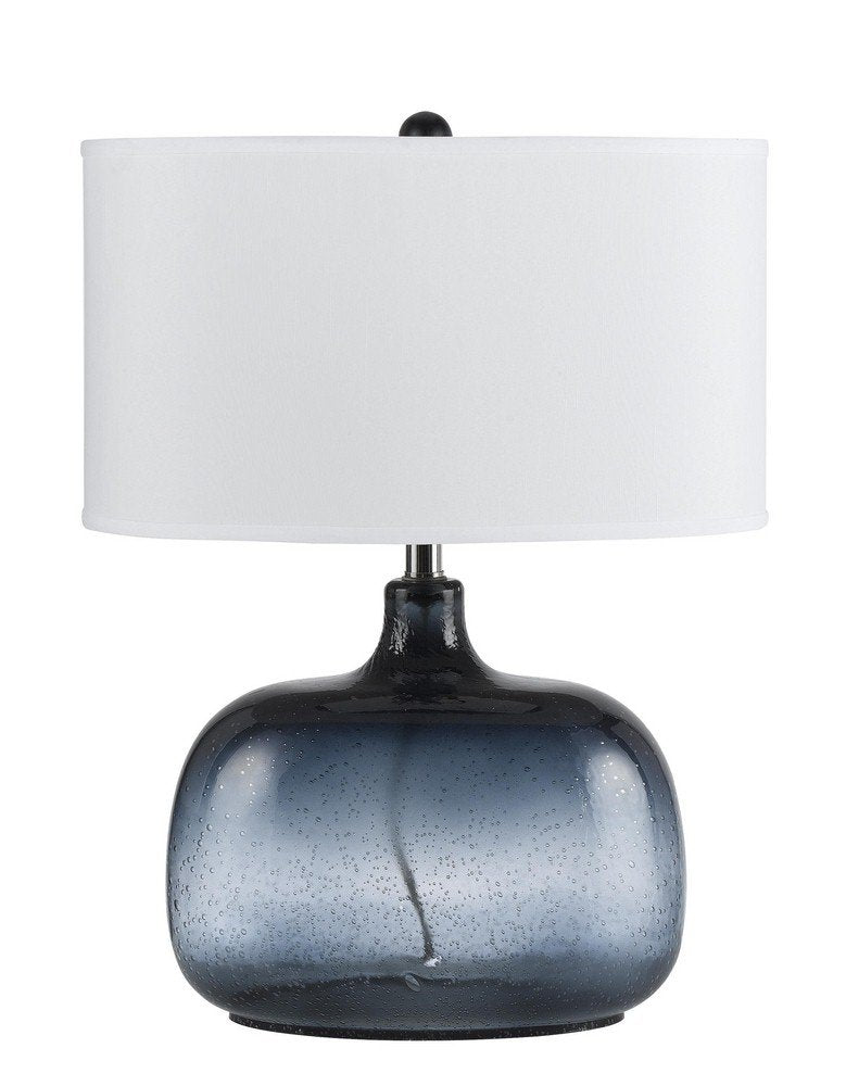 Cal Lighting Christi Glass Table Lamp, 18"x11"x24.25", Navy Blue, Model BO-2263TB