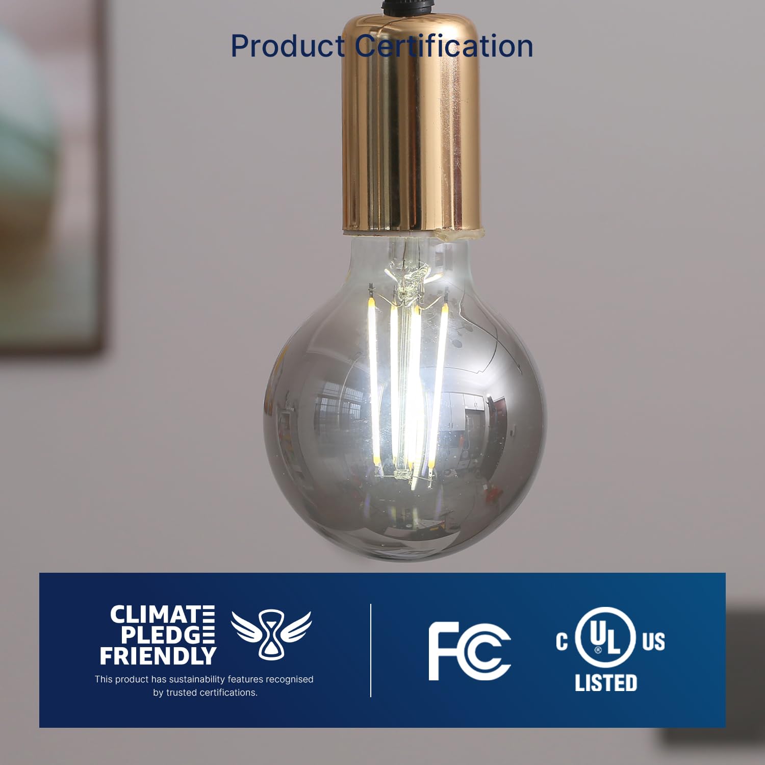 Flsnt 4 Pack G25 Led Globe Edison Bulbs, 5000K Daylight Decorative Led Spiral Filaments Light Bulbs, Cri82+ Dimmable, 40W Equiva