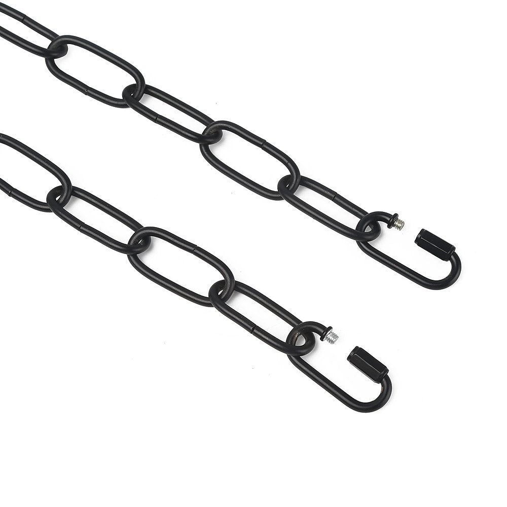 LALUZ 19 feet Black Ceiling Lighting Fixture Chain, with 2 Adjustable Buckles,Extra Loop for Chandelier