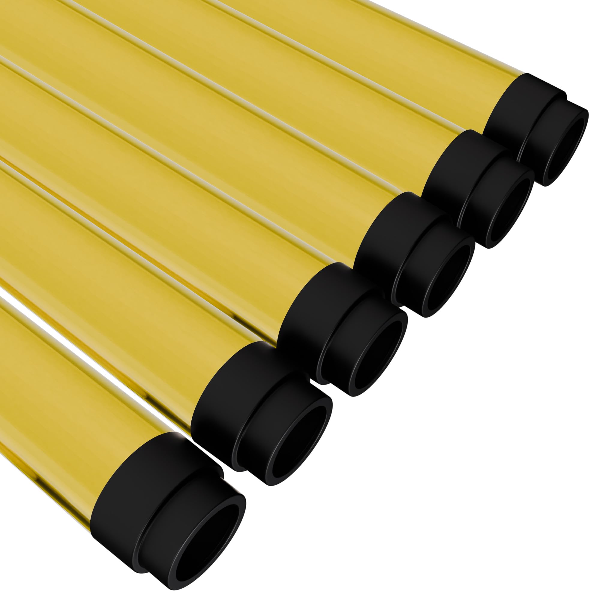 Kastlite T8 Led/Fluorescent Light Tube Guard With End Caps - 46-3/8 Lamp Diffuser Covers & Safety Sleeves  Yellow Protective Plastic Bulb Replacement Covering & Overhead Lighting Accessory  Pack/12