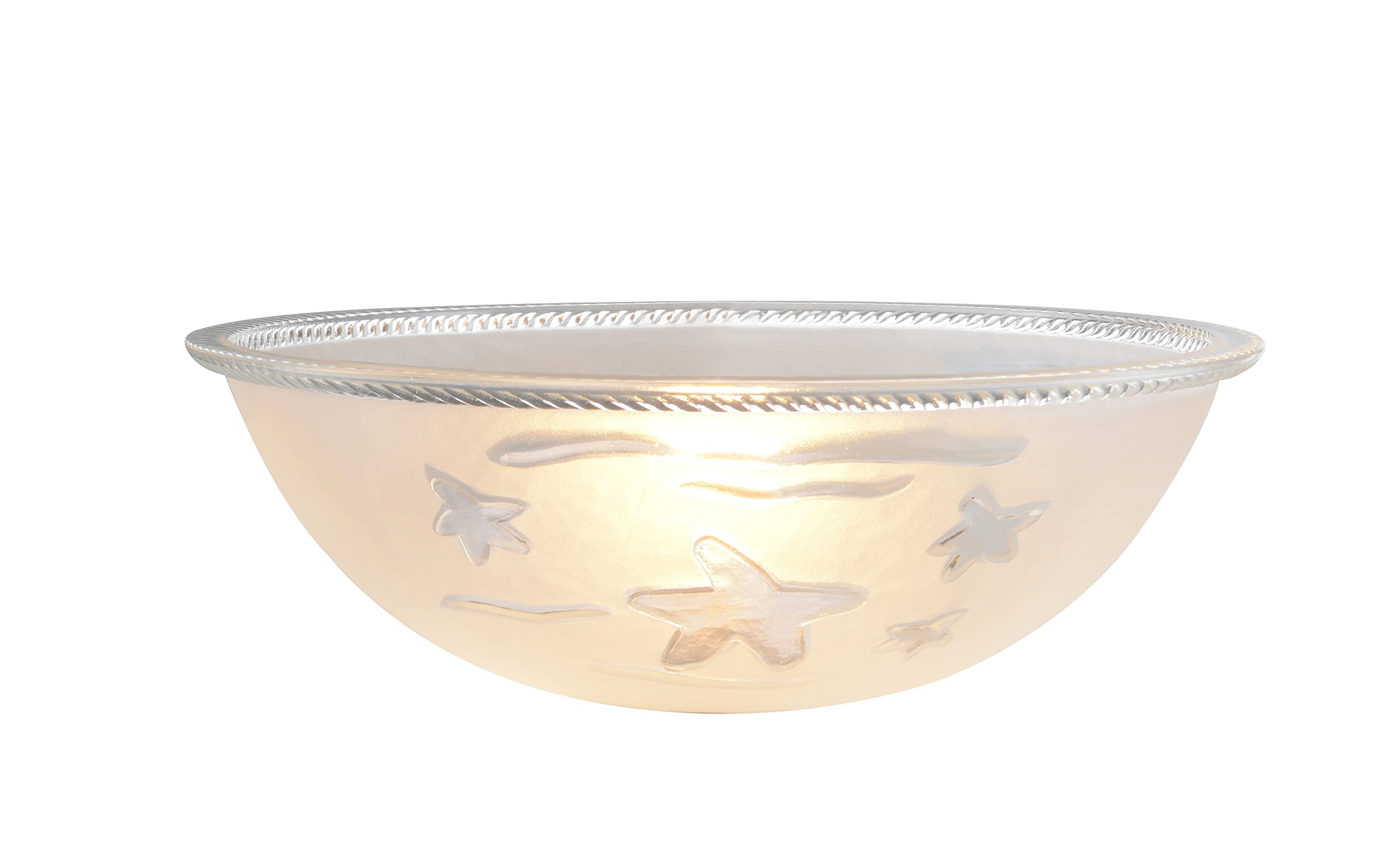 Aspen Creative 23150-11A Replacement Clear & Sandblasted 2 Tone Glass For Torchiere Lamp, Swag Lamp, Pendant, 1 Light Wall Sconc