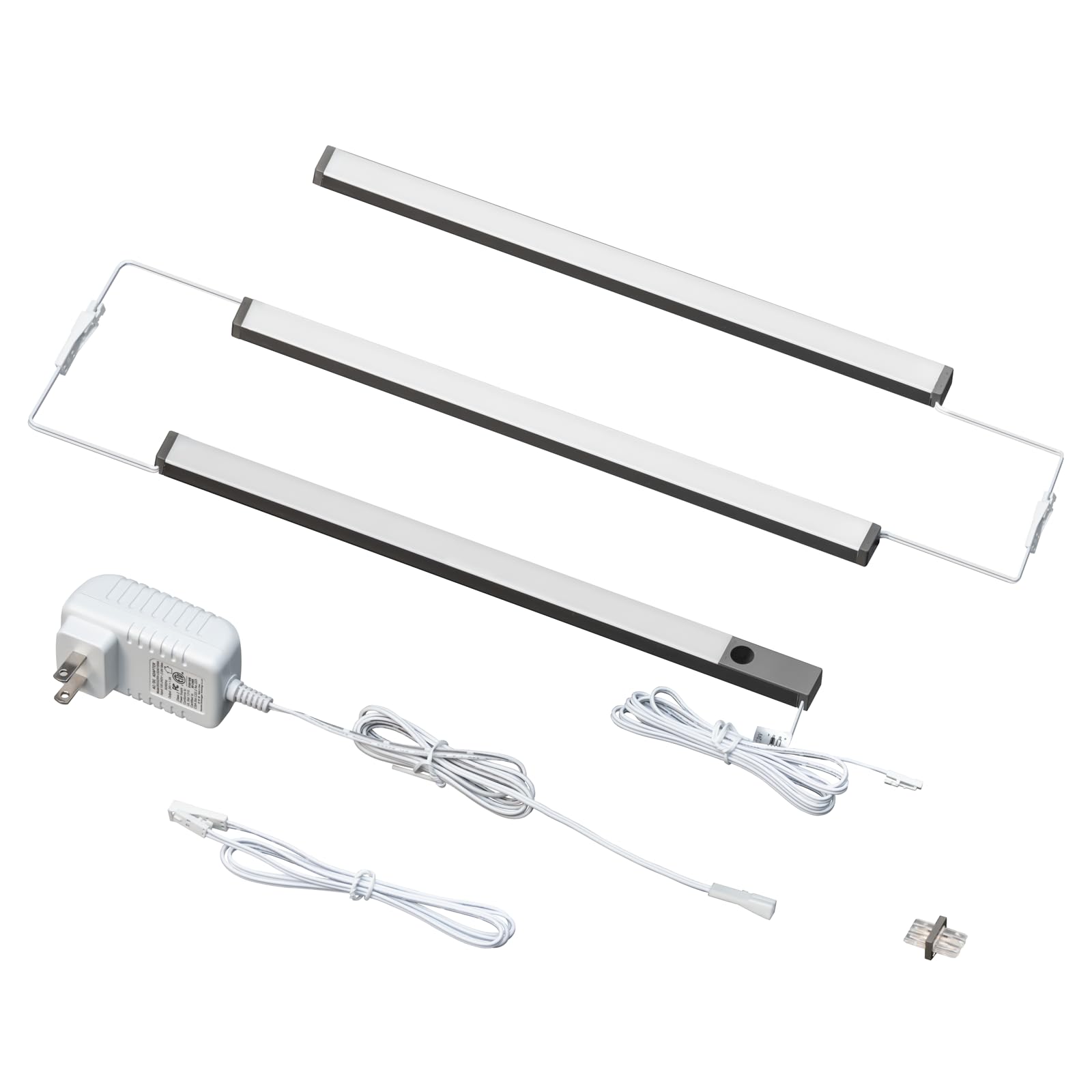 LUMILAND 3 Pcs 12-inch Led Under Cabinet Lighting Plug-in with Hand Wave  Dimmable 6000K Cold White Under Counter Lights Linkable with Memory Function for Kitchen