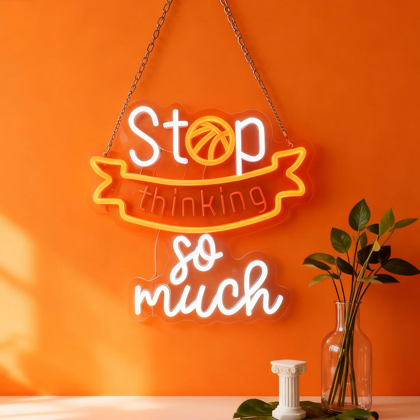 Basketball Neon Sign  Stop Thinking So Much Sport Neon Light Sign Led Decorations Light Up Signs  Basketball Club Lights  Game Room Wall Art Decorations Christmas Birthday Gifts