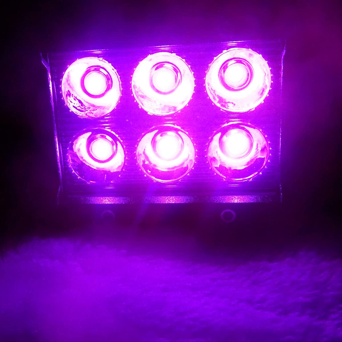 AUXMOTEC 18W LED Spot Light Bar - Purple Pink, 2pcs, Waterproof for Off-road, Boat, Tractor, Trailer Navigation