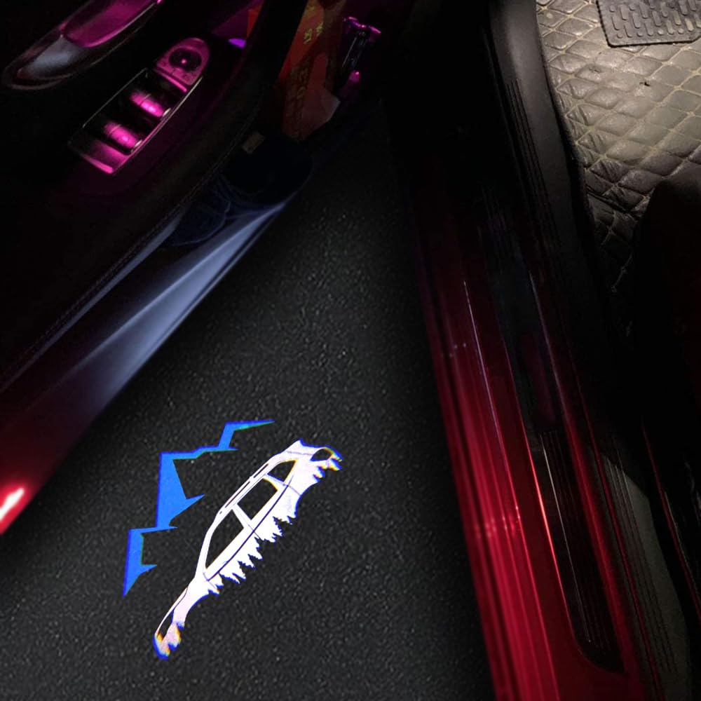 uunonaha 2 pcs LED Car Door Logo Lights Projector for Forester & Outback, Aluminum, Blue Mountains-HD