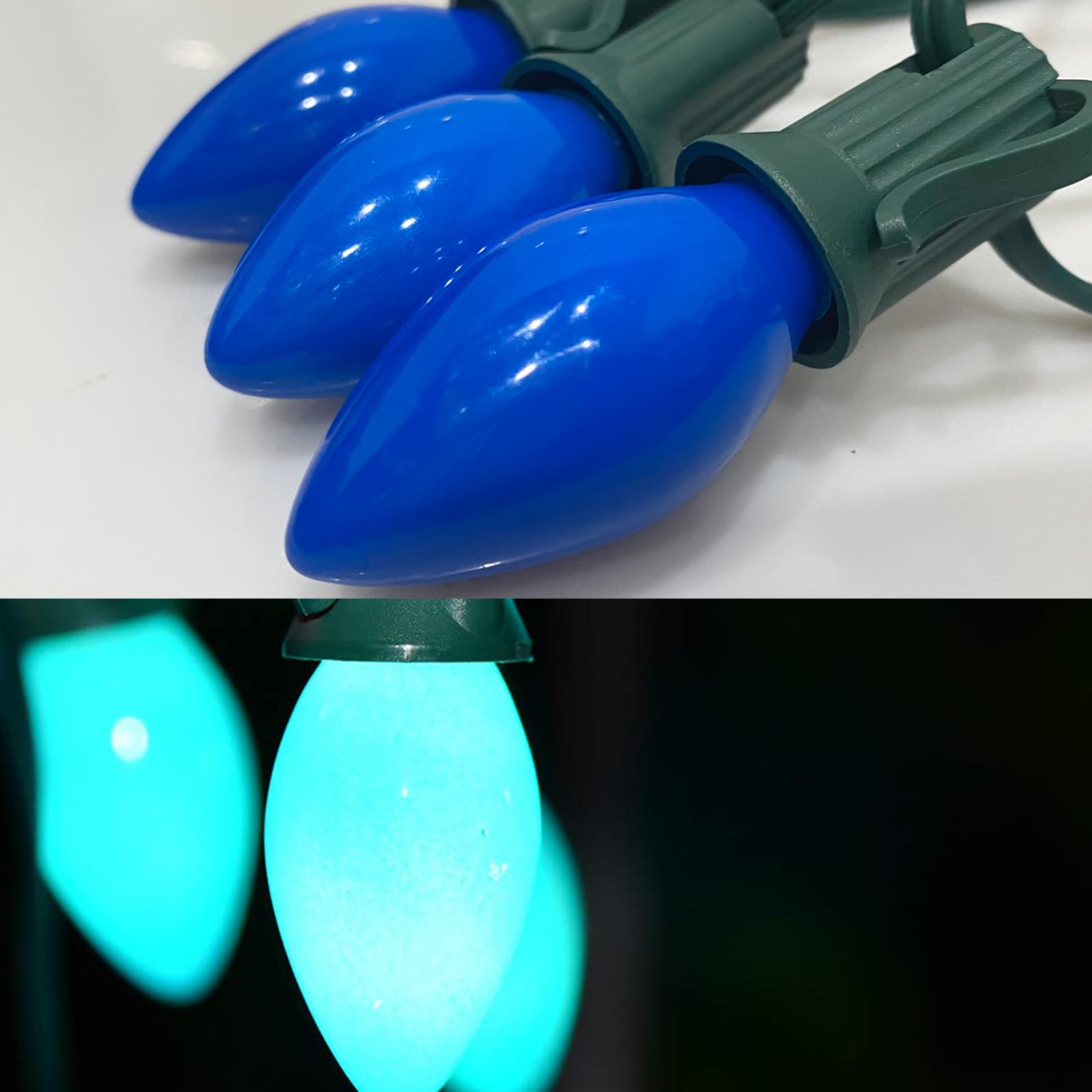Sunsgne C7 Led Blue Replacement Christmas Light Bulbs, 0.6W Led E12 Candelabra Base Bulbs - Great For Christmas Outdoor String L