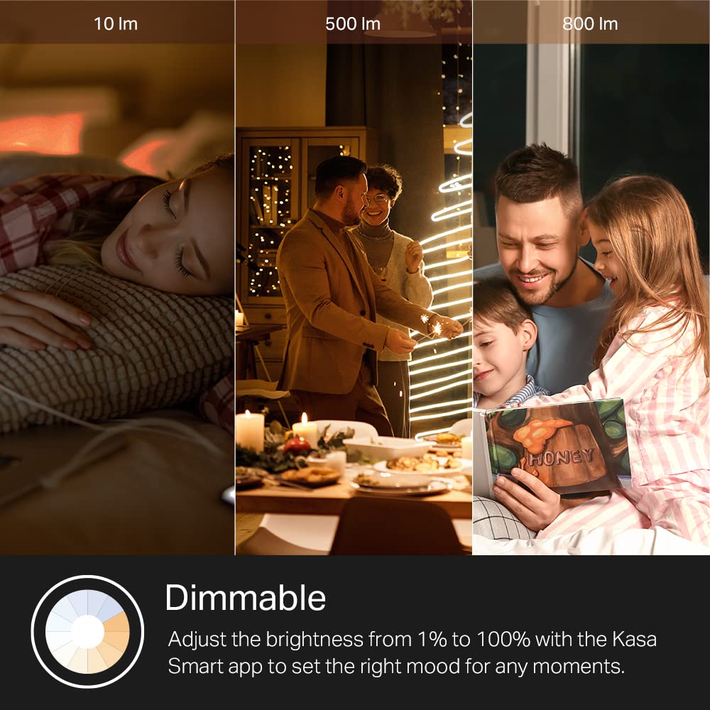 Kasa Smart Light Bulb Kl110, Led Wi-Fi Smart Bulb Works With Alexa And Google Home, A19 Dimmable, 2.4Ghz, No Hub Required, 800Lm Soft White (2700K), 9W (60W Equivalent)