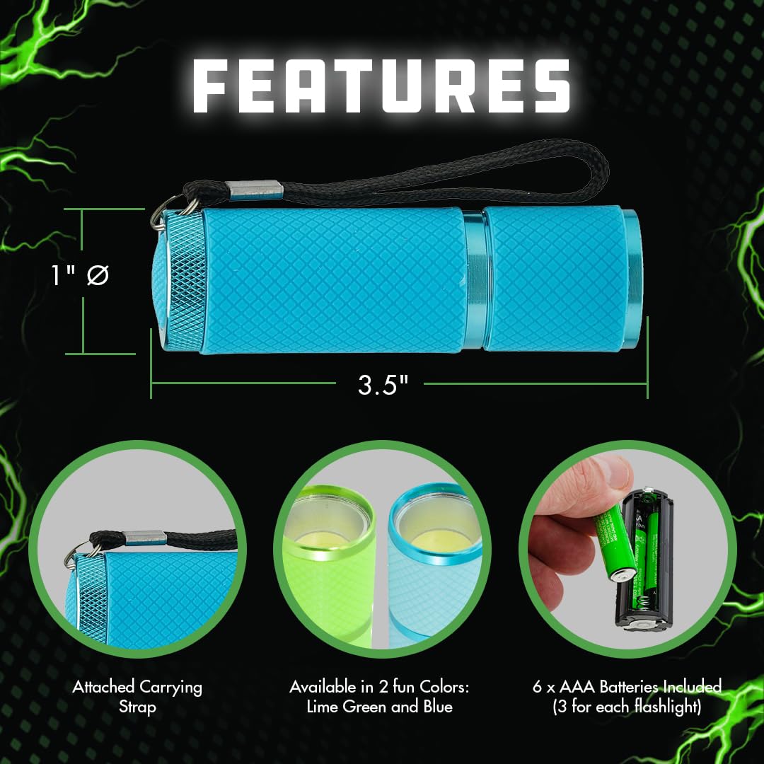 Litezall Glow In The Dark Flashlight | Rubber Coated Mini Flashlight Led Flashlight | Battery Operated Mini Flashlights For Kids