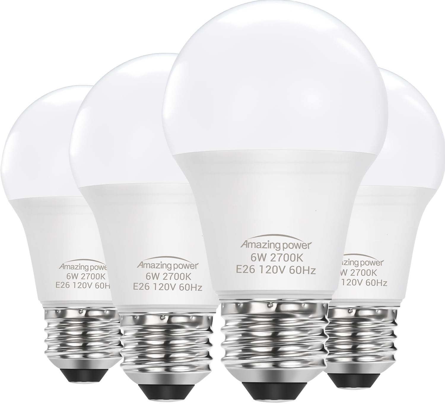 Amazing Power E26 Led Bulb, 40W Equivalent Medium Base Light Bulb, Non-Dimmable, Soft White 2700K, 6W E26 Led Light Bulbs For Ho