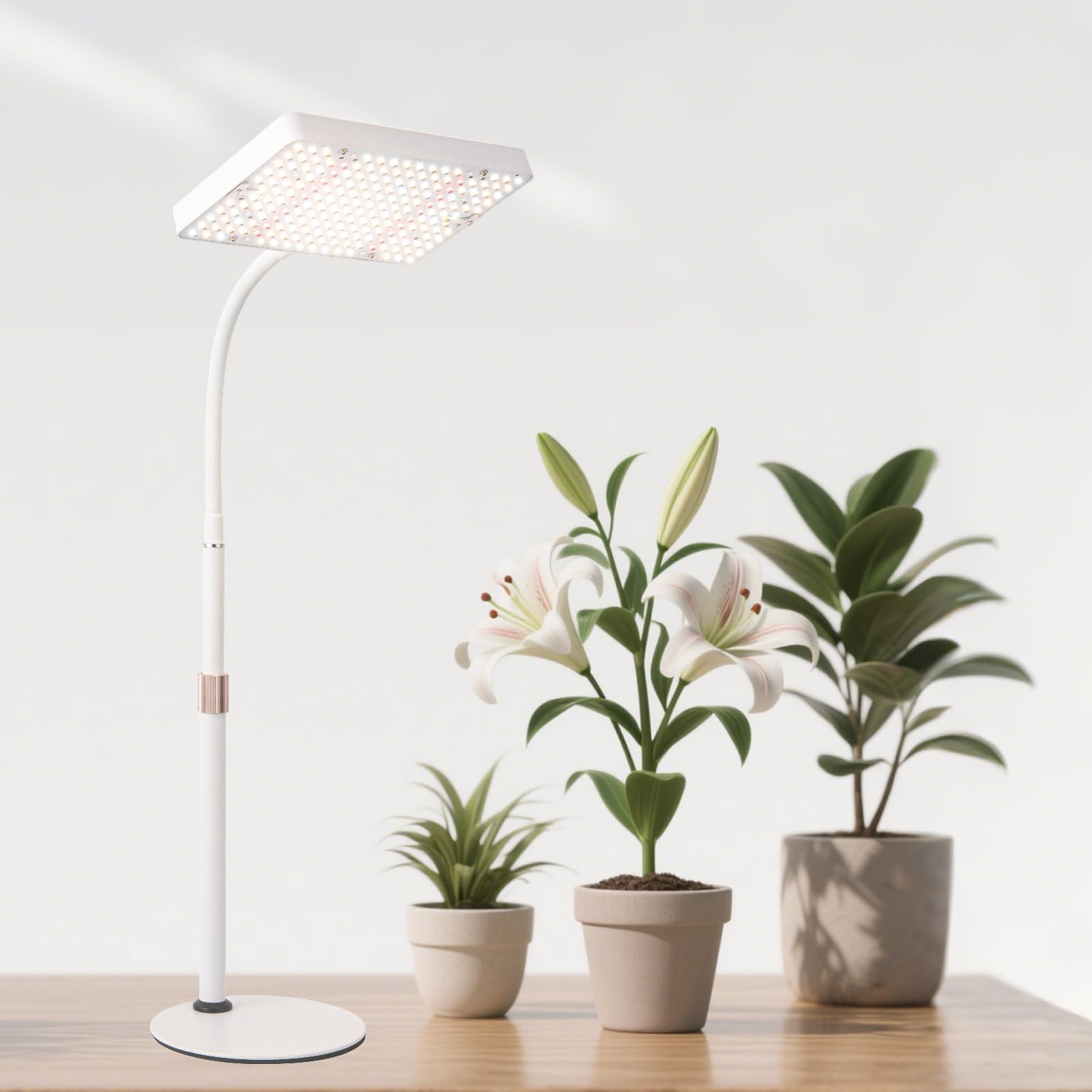 JINHONGTO Tabletop Grow Light with Timer, Adjustable 16in-24in, Black, Aluminum, Model Zinqolay