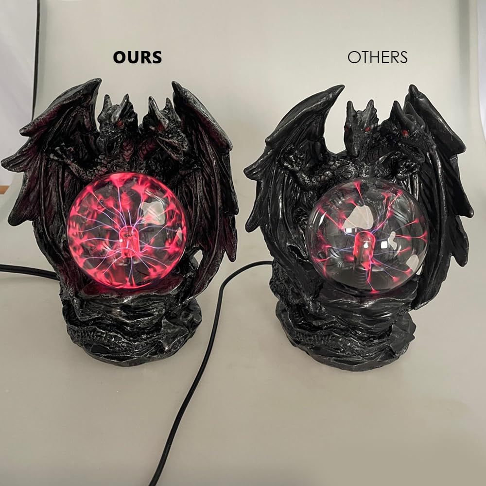 ANQIA Plasma Ball Lamp Touch Sensitive, Red Crystal, Halloween Decor, Model 8541866692, Black/Red Color