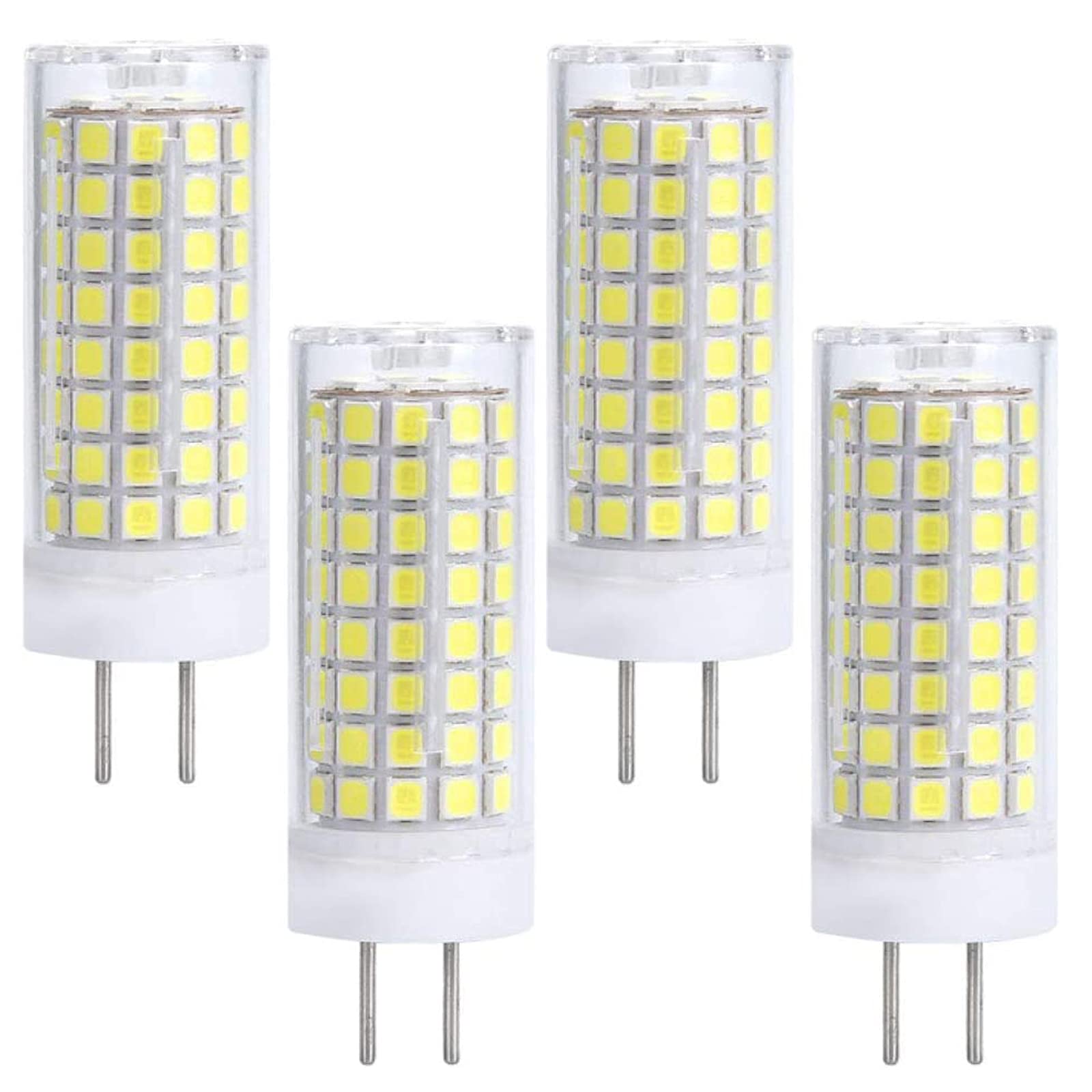 Lxcom Lighting Gy6.35 Led Bulb 10W Dimmable Corn Light Bulb (4 Pack)- 2835 Smd 102 Leds 90W Equal Daylight White 6000K G6.35/Gy6