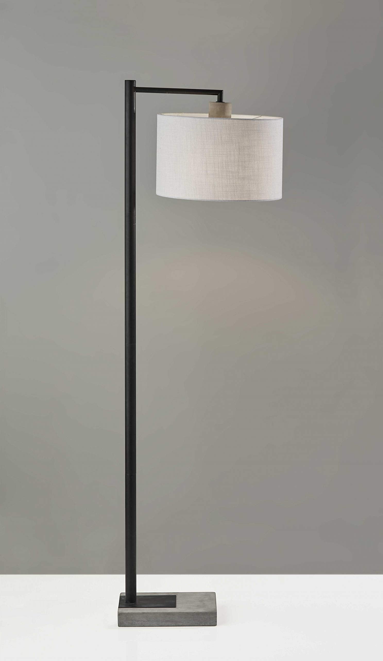 Homeroots Lighting 14" X 18.5" X 60.75" Black Metal Floor Lamp