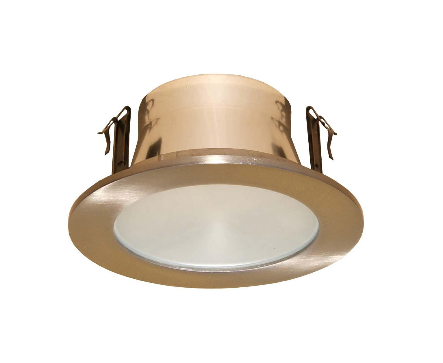 4 Inches Frosted Lens Shower Trim for Line Voltage Recessed Light-(Satin Nickel)- Fit Halo/Juno