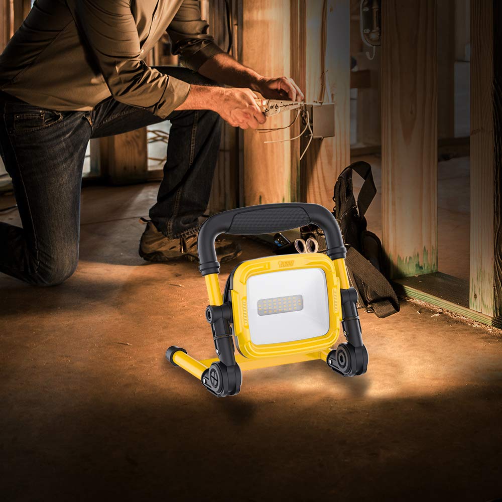 Feit Electric 25W Led Work Light, 2000 Lumens, Ultra Bright Flood Light, Plug-In Portable Led Work Light, Wet Location Rated, Pro Series, Work2000Xlplugfold