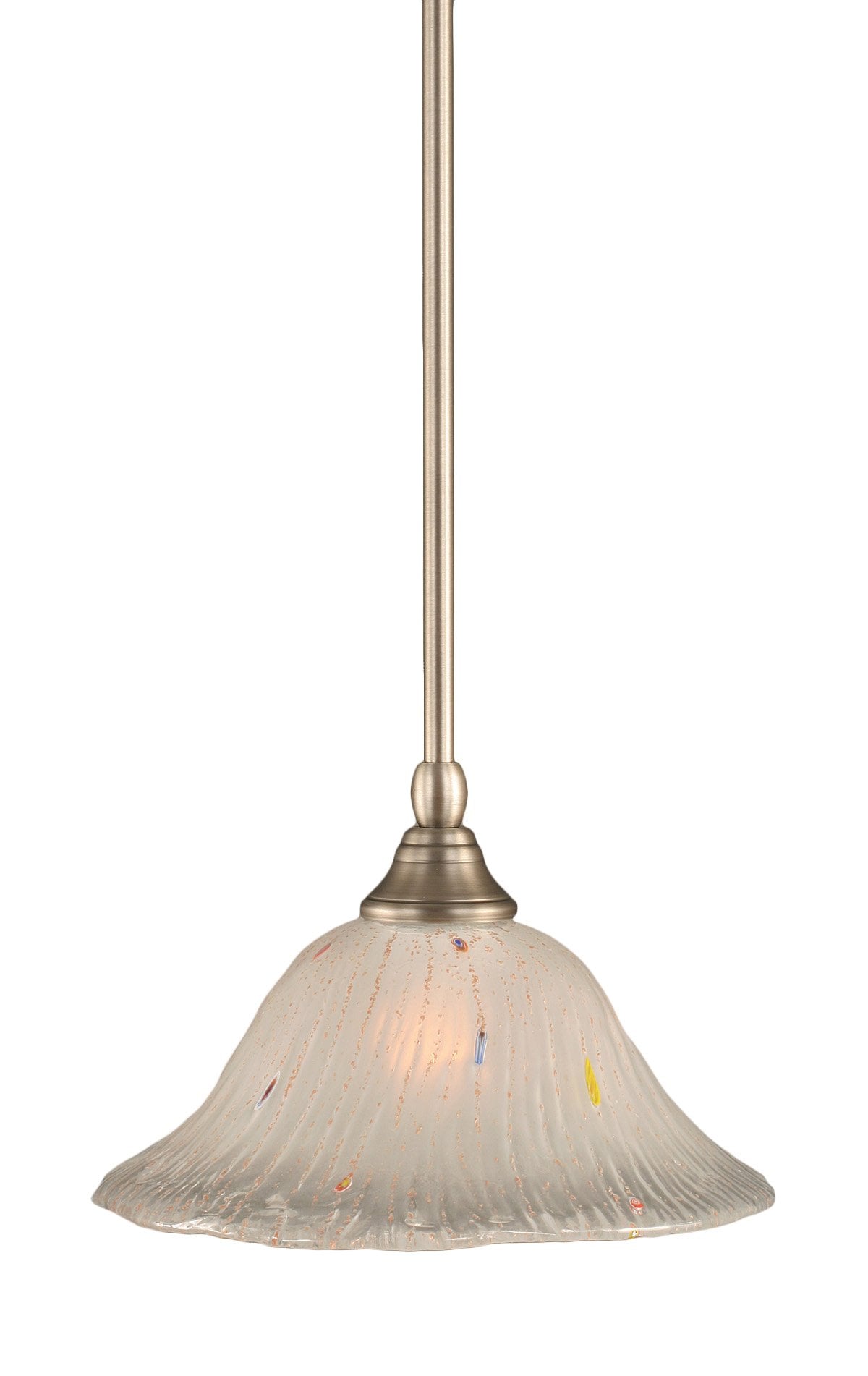 Toltech Lighting 23-Bn-731 10-Inch Stem Mini-Pendant Light Brushed Nickel Finish With Frosted Crystal Glass