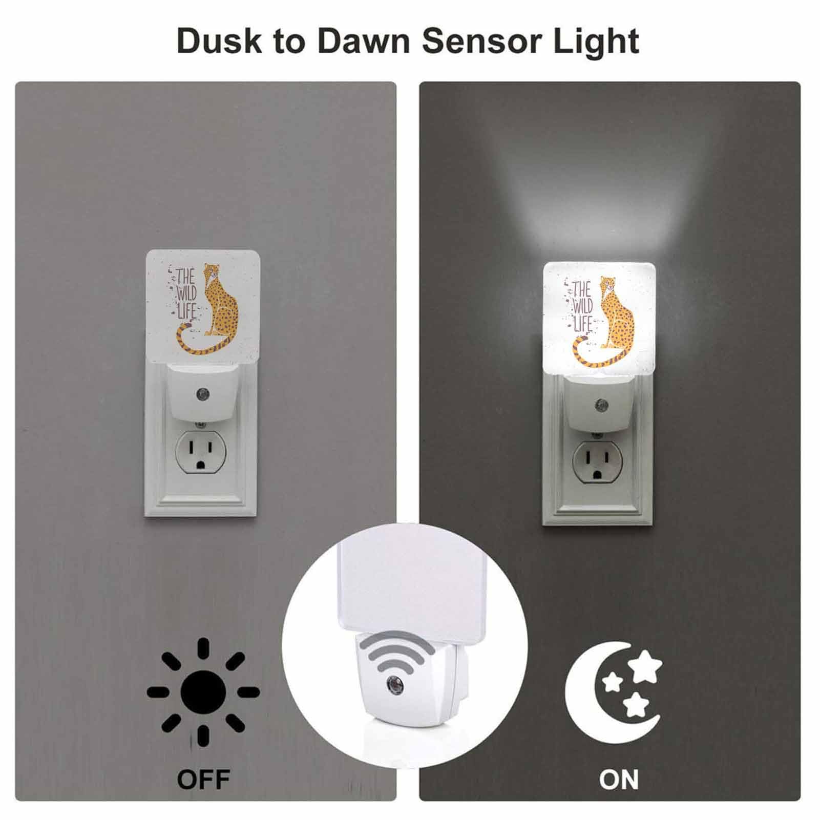 Chrobak LED Night Light - Cartoon Cheetah, Energy Efficient, Plug-in with Dusk to Dawn Sensor, Model WML-Night-Light-231023-127