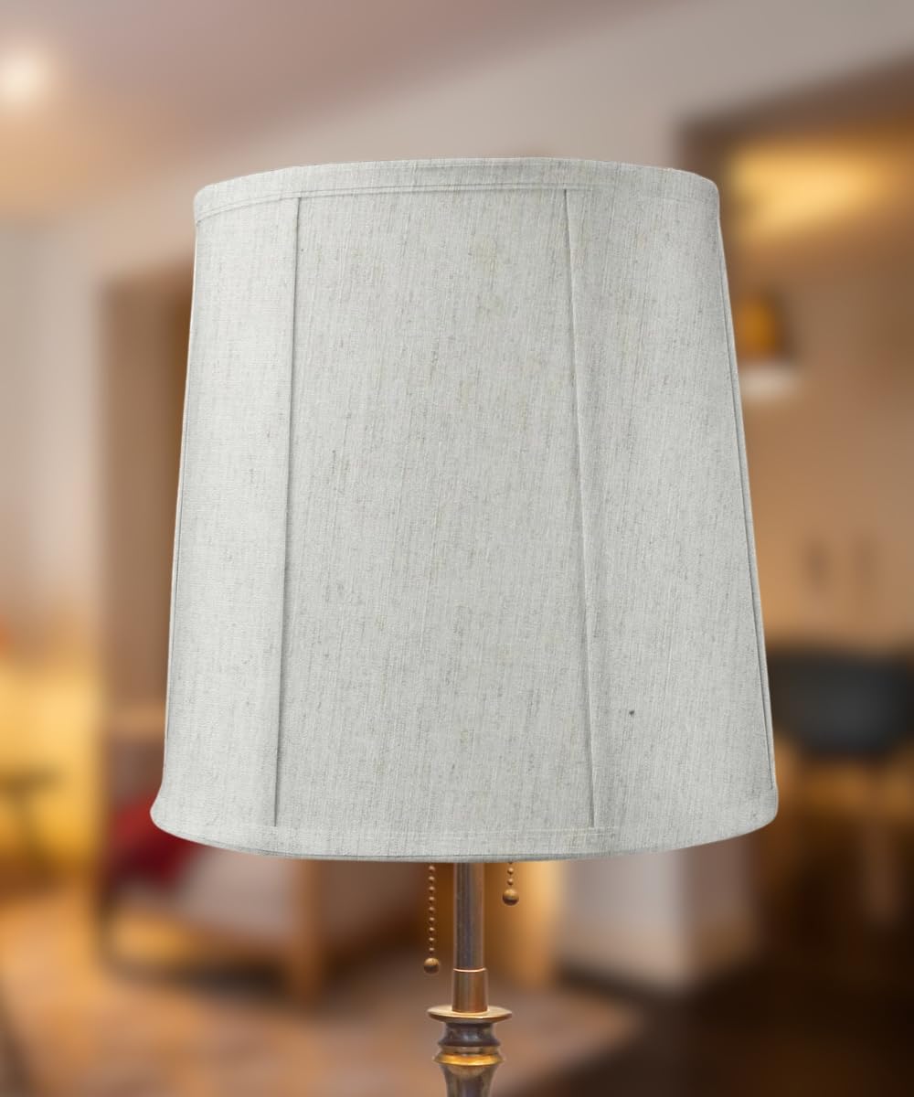 Homeconcept Prestige Tall Drum Lampshade - 14X16X17 Textured Oatmeal Linen With Brass Spider Fitter