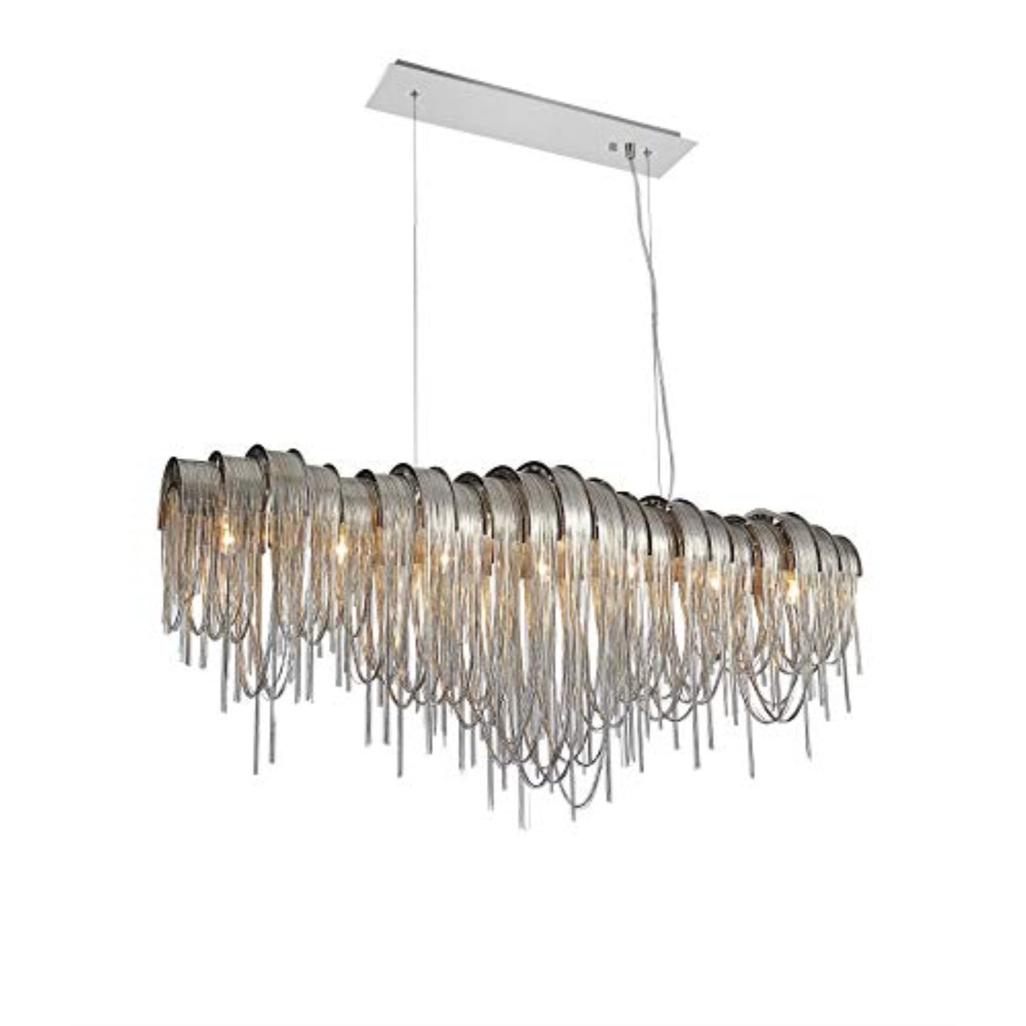 CWI Lighting Shirley 10 Light Down Metal Indoor Chandelier in Chrome