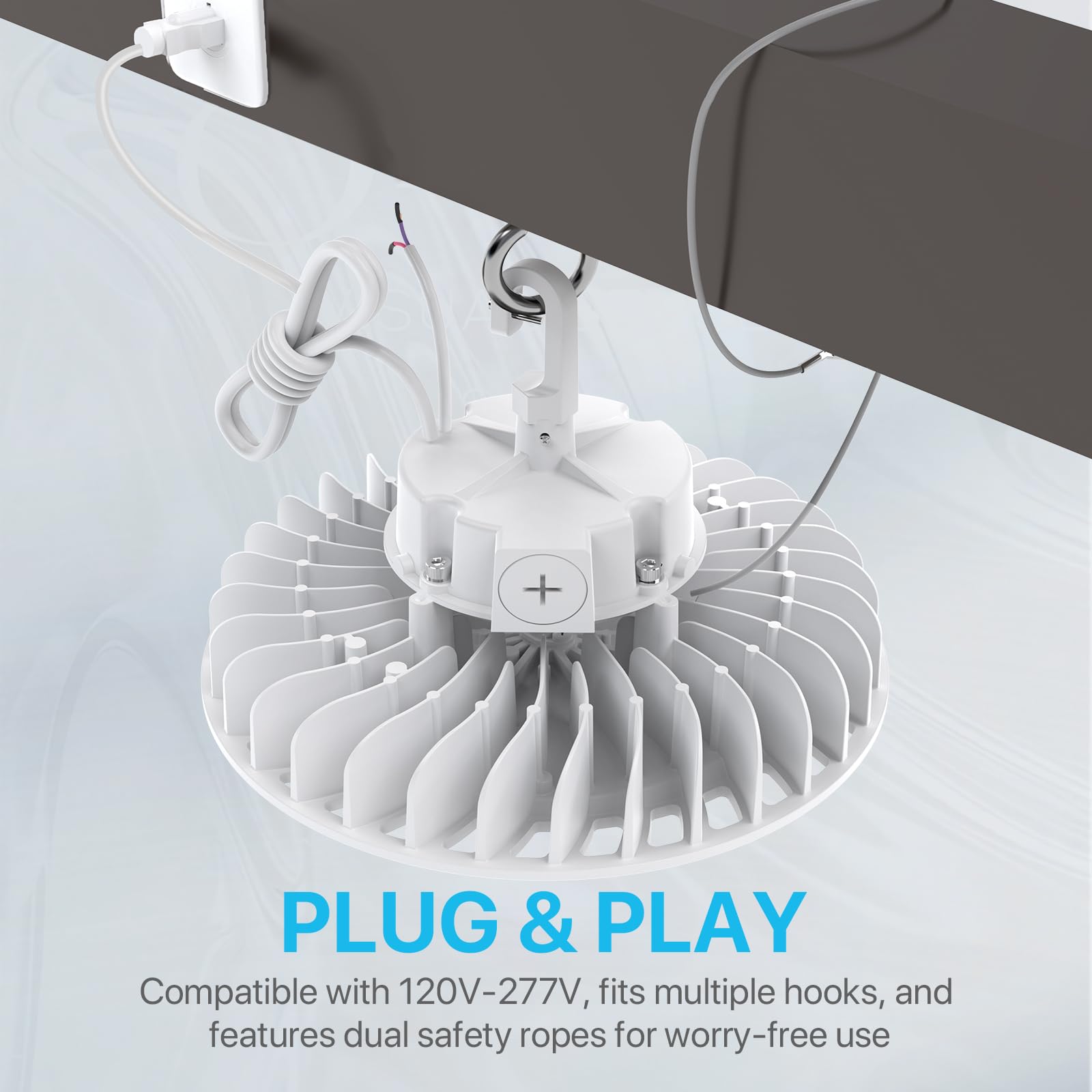 HYPERLITE High Bay LED Light 150W 21,000LM Dimmable UL Listed Aluminum 5000K Model HB-HH-150W-58
