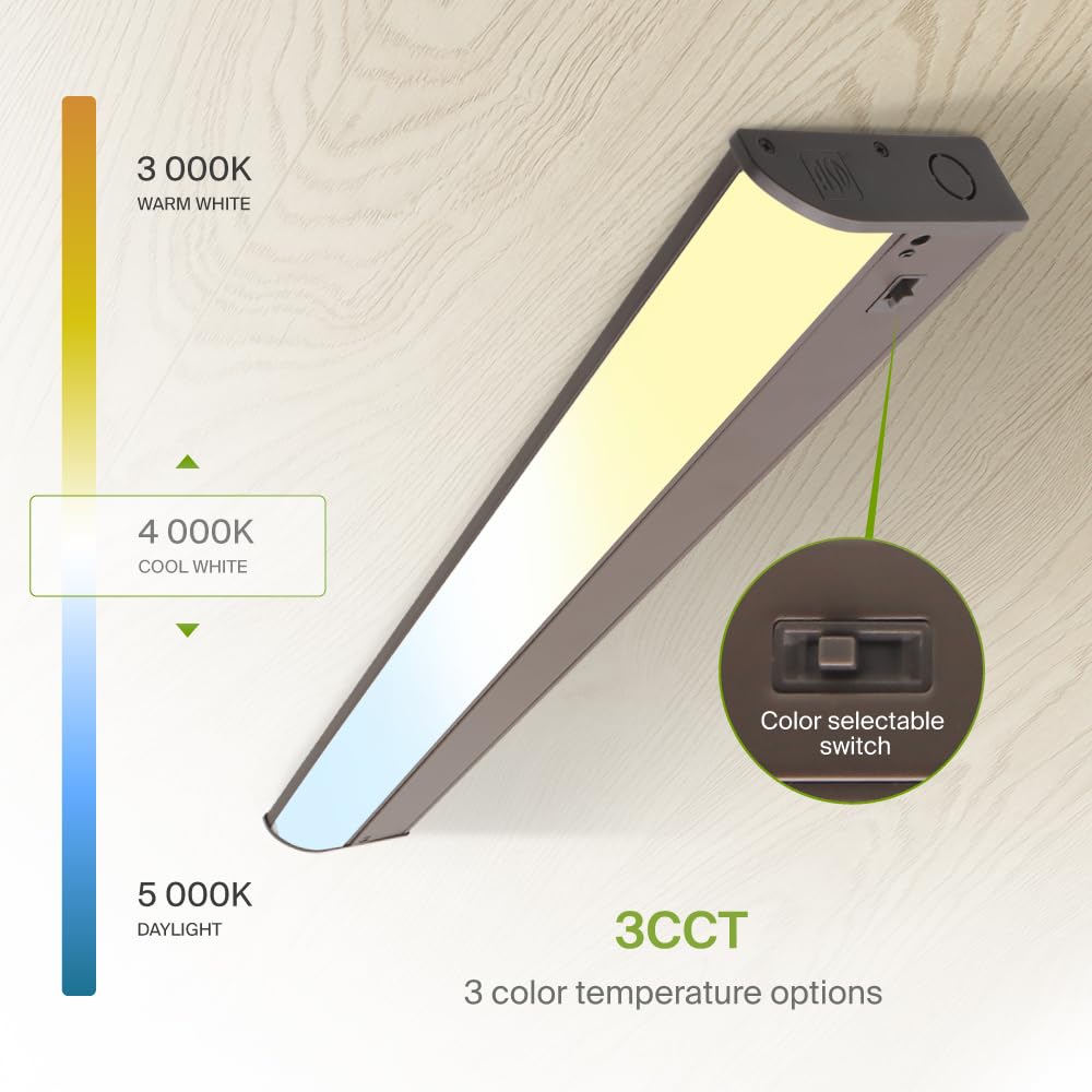 Asd Led Under Cabinet Lighting Bronze, 32 Inch 16W 1057 Lm, Dimmable Hardwired Under Cabinet Lights For Kitchen, 3000K/4000K/500