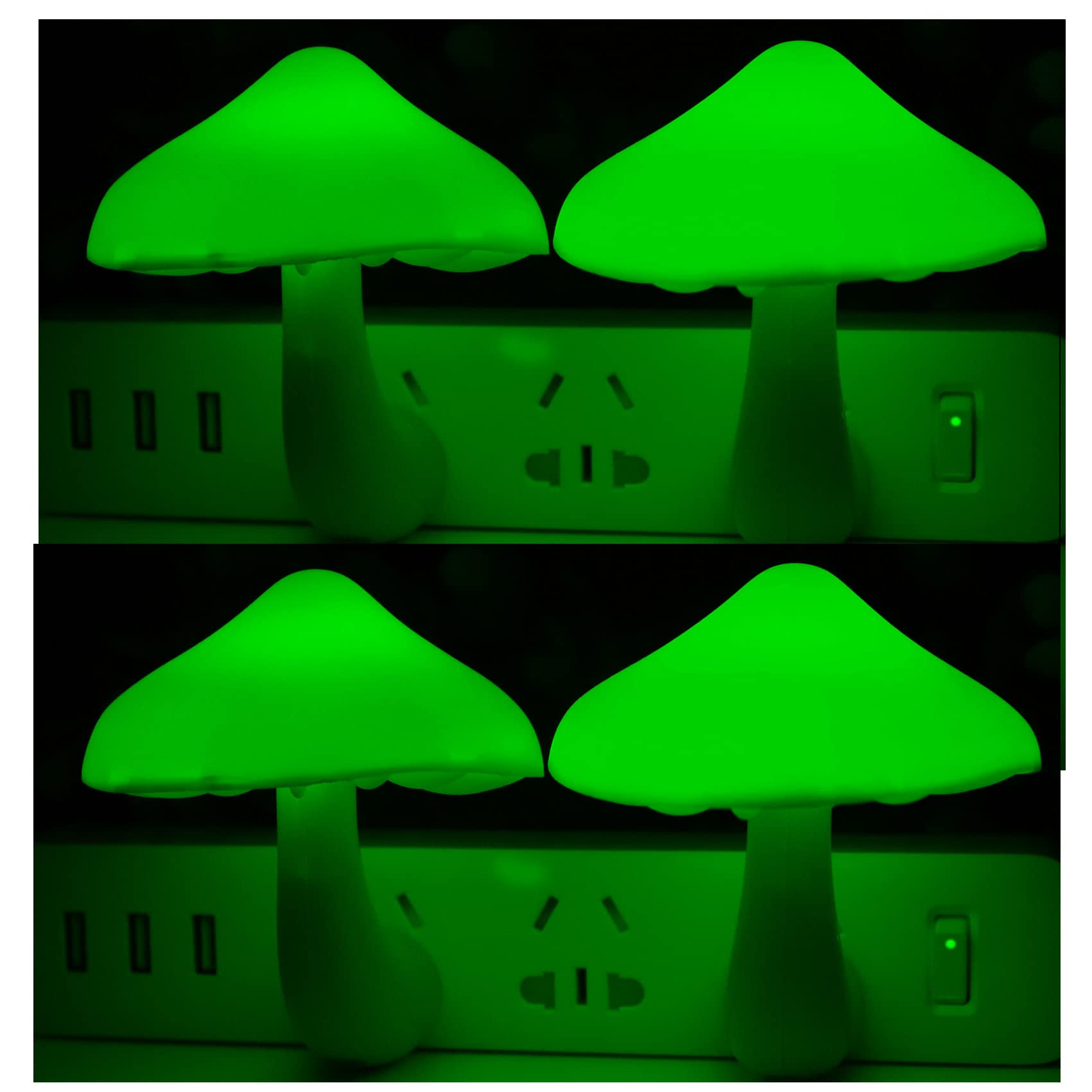 AUSAYE 4 Pack Plug in Night Light, Mushroom Light LED Nightlights for Kids, Adults, Bedroom, Bathroom,Hallway, Stairs, Kitchen G