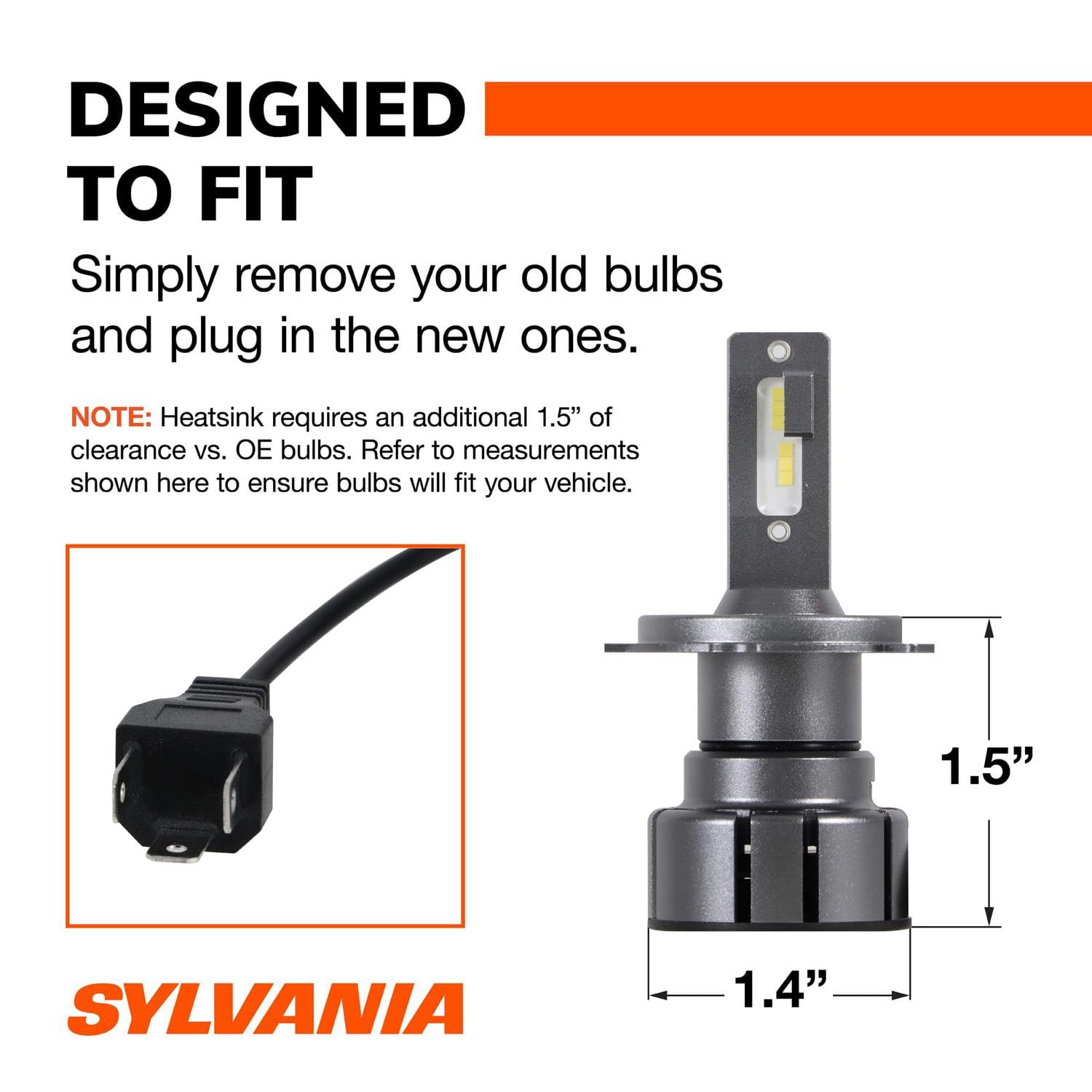 SYLVANIA 9003 LED Fog Light Bulbs - 6000k Cool White - No Polarity - Off Road Upgrade for Cars and Trucks