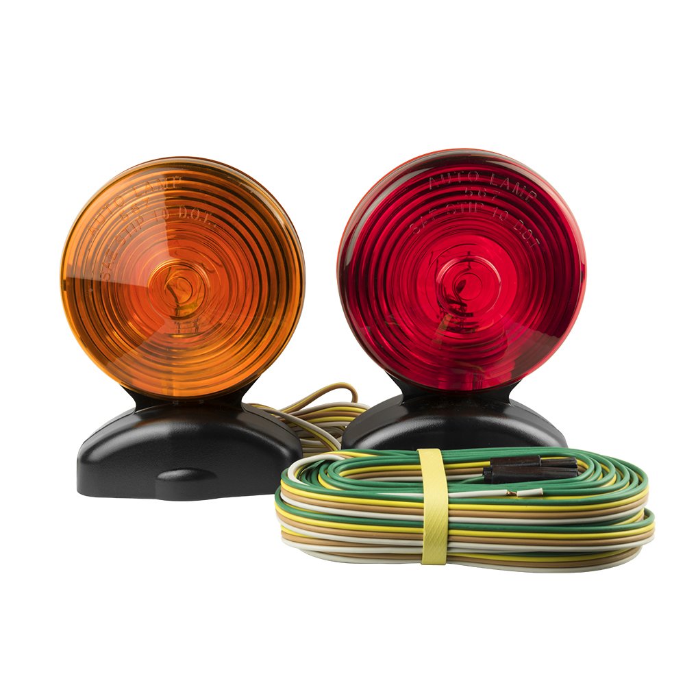 Blazer International C6300 2-Sided Magnetic Trailer Towing Light Kit, Red And Amber