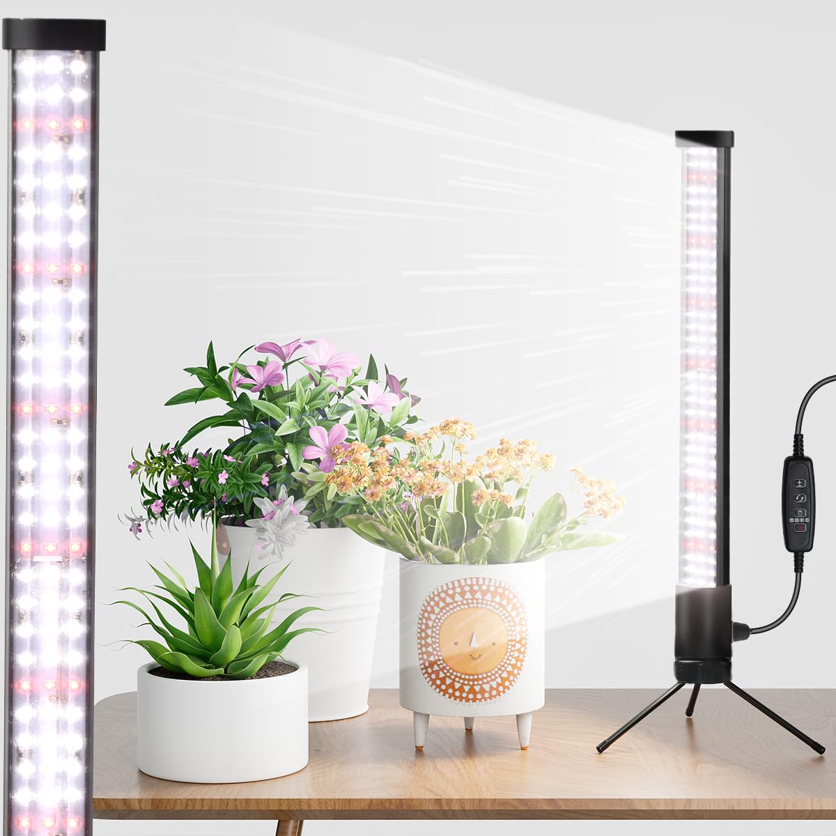 Awlylnll Grow Lights For Indoor Plant, T10 Vertical Standing Led Growing Plant Lamp, 5-Level Dimmable, Auto On Off Timing 4/8/12/18Hrs, Height 18.9''
