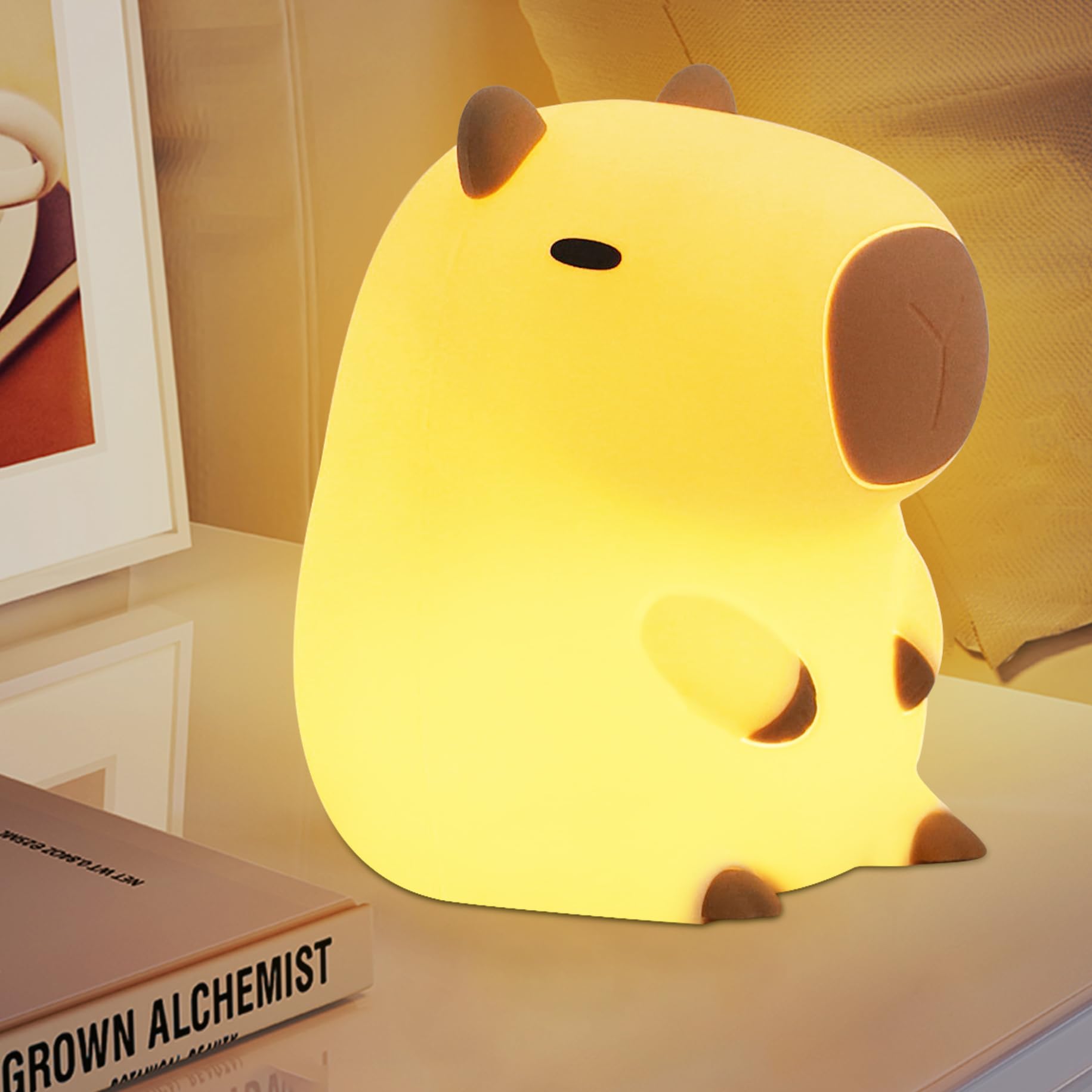 YuanDian Capybara Night Light - Adorable Silicone Lamp for Kids, Babies, Adults | Cute Capybara Gift, Nursery Bedroom Decor