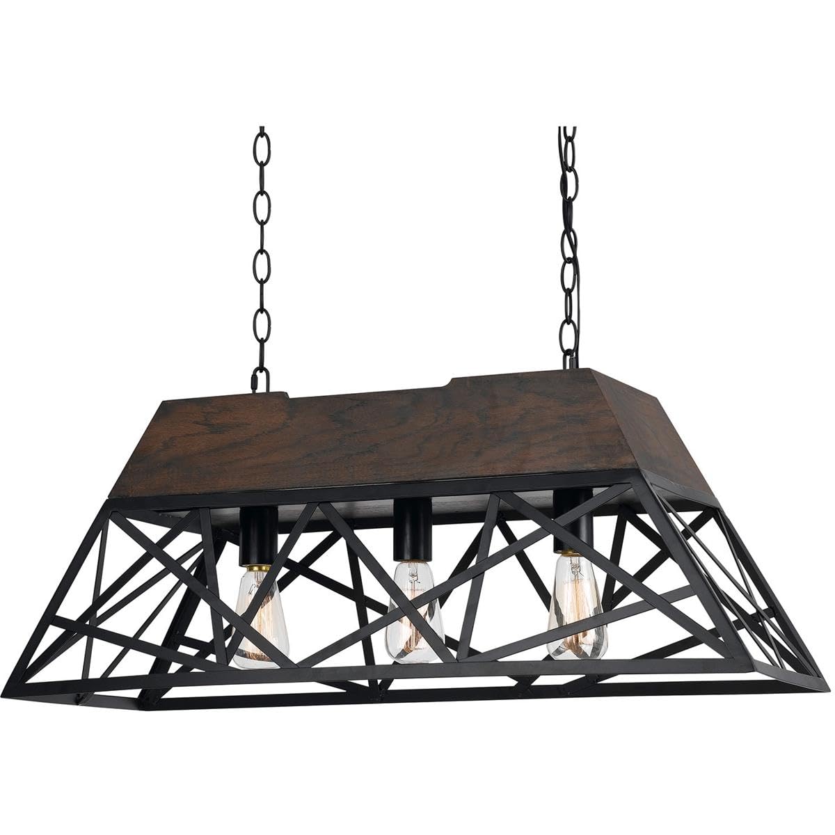 60W X 3 Antonio Wood Chandelier (Edison Bulbs Not Included)