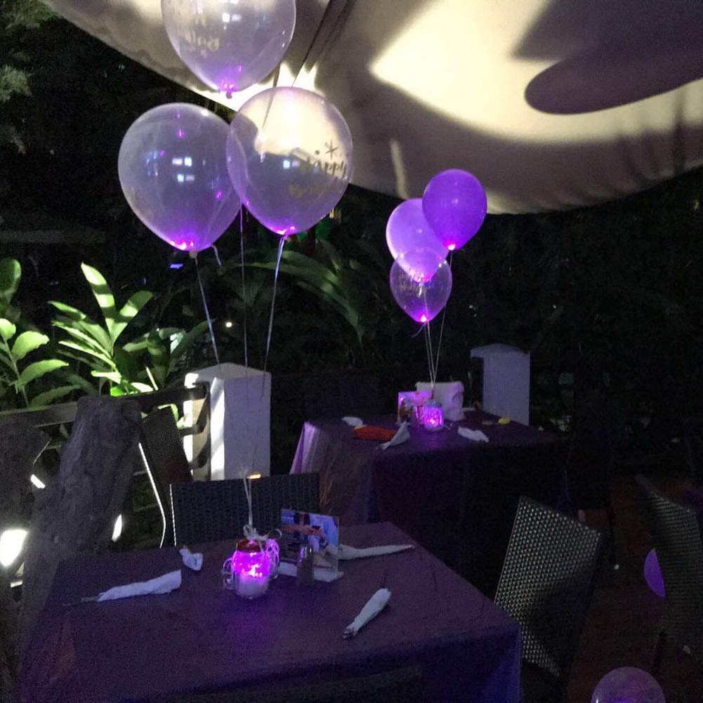 JJGoo LED Balloon Lights, Waterproof Mini Round Balls, 100pcs, Purple, Long Standby Time for Party and Decoration