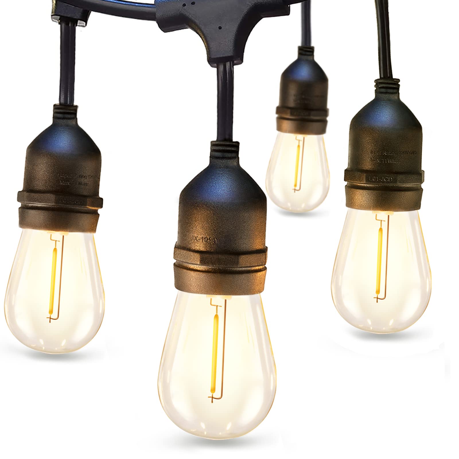 addlon LED Outdoor String Lights 24FT with Edison Vintage Shatterproof Bulbs and Commercial Grade Weatherproof Strand - ETL List