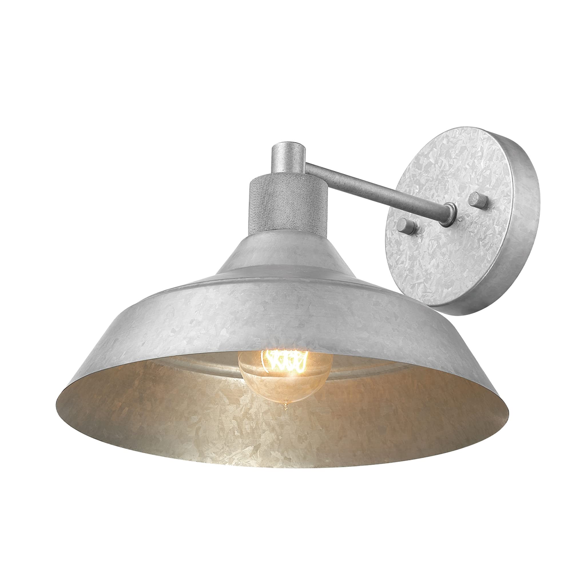 Globe Electric Sutton Wall Sconce - Galvanized Metal, Textured Socket, Indoor/Outdoor, Model 44840