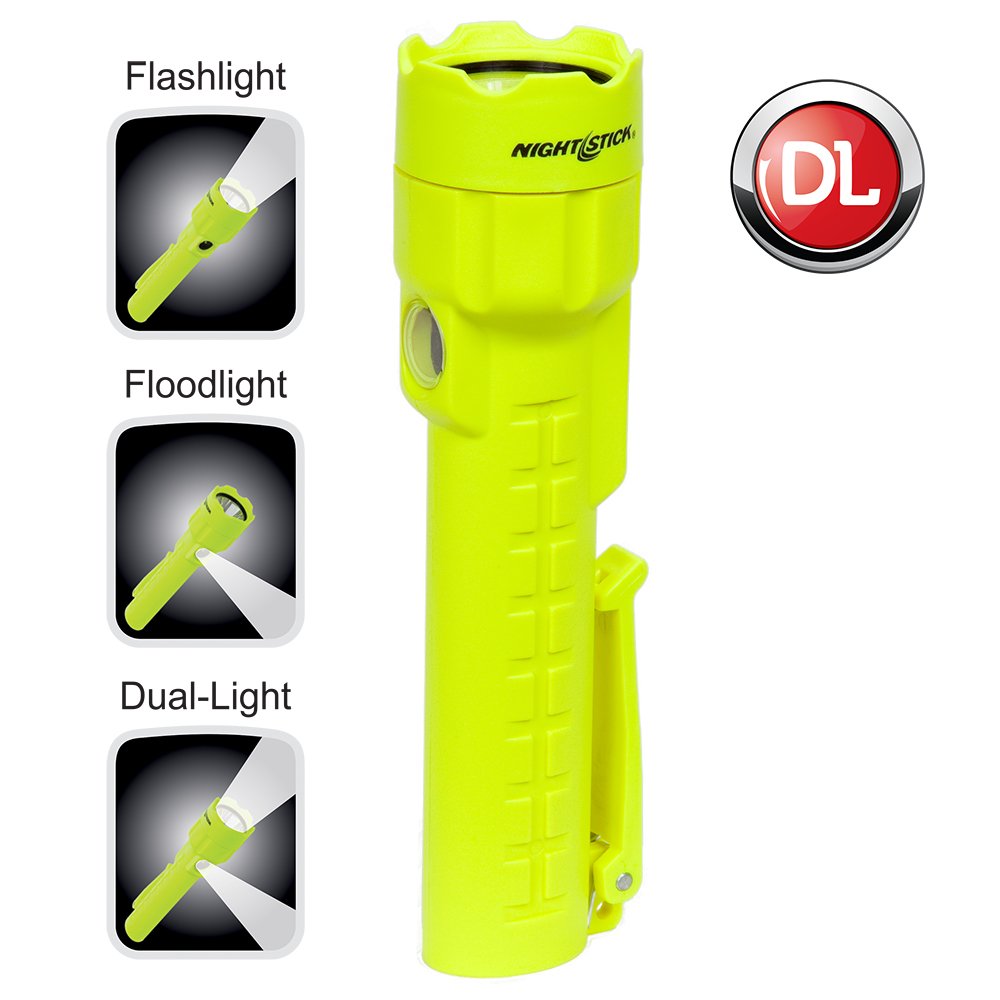 Nightstick Dual-Light Flashlight XPP-5422G, Medium, High Visibility Green, Polymer, Intrinsically Safe