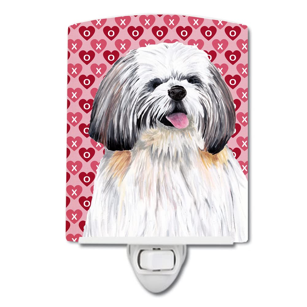 Carolines Treasures Ceramic Night Light, Shih Tzu Hearts, UL-Certified, 6x4x3 inches, Multicolor, Model SC9256CNL