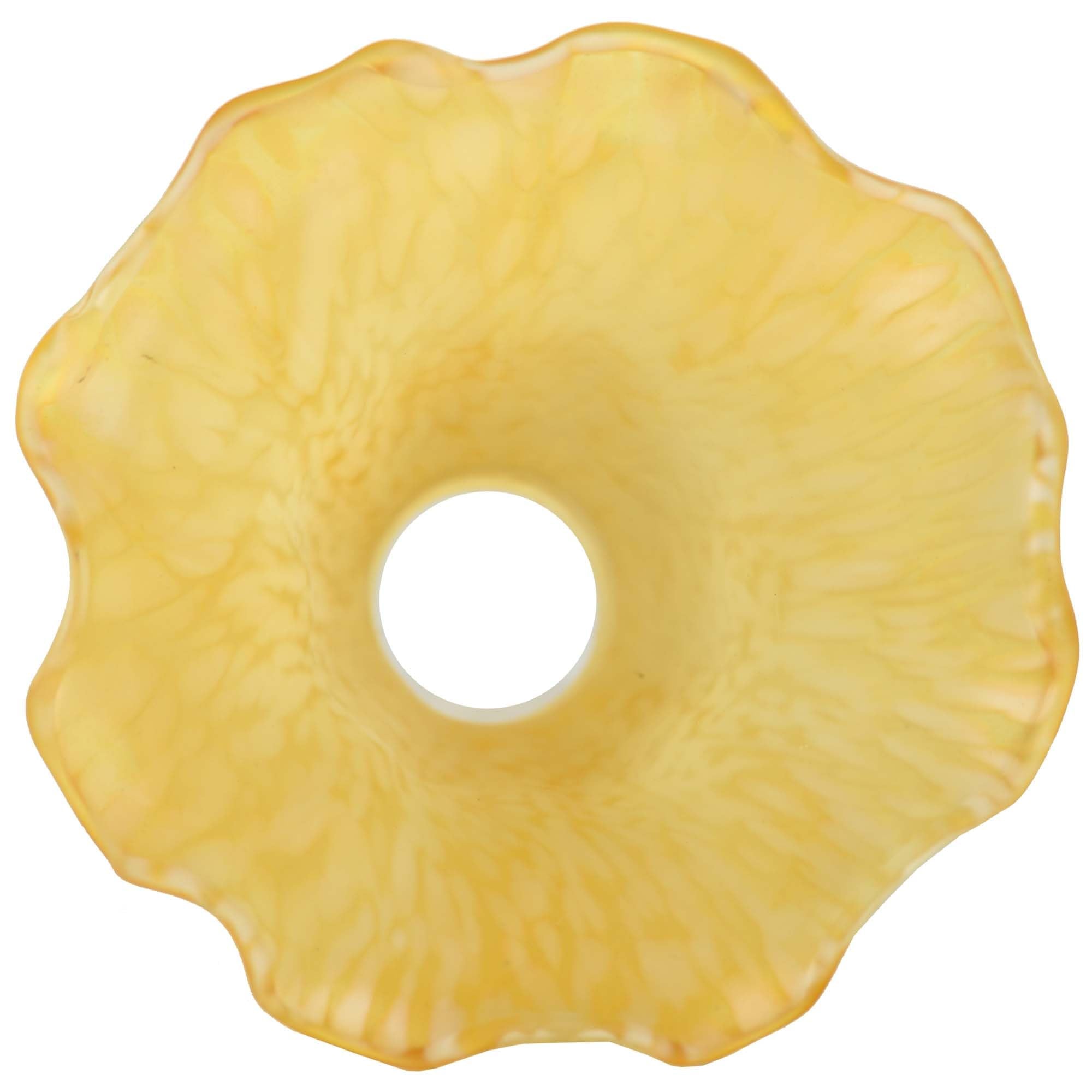 Bieye Lily Flower Blown Glass Lampshade, Yellow, Small I.D. 0.87" x O.D. 1", Model LILYSHADE