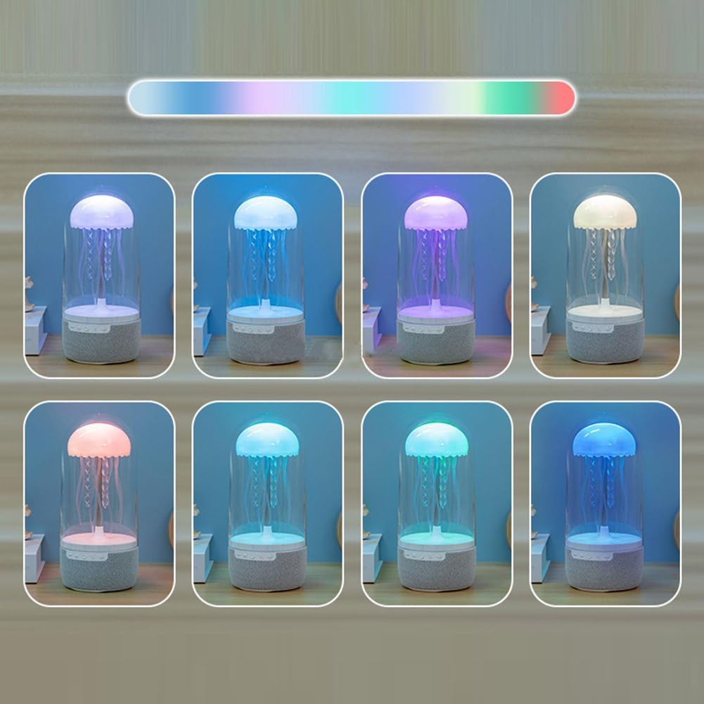 Jellyfish Lamp,With Bluetooth Speaker Dancing Jellyfish Lamp,7 Color Atmosphere Jellyfish Desk Lamp,Rechargeable Atmosphere Nigh