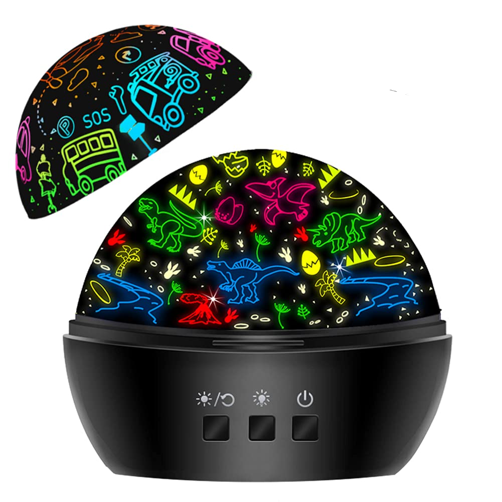 Hongid Night Light For Kids,Dinosaur Night Light Projector For Kids Toddler Boys,2 In 1 Toys For 3-8 Year Old Boys,Chirstmas Xma