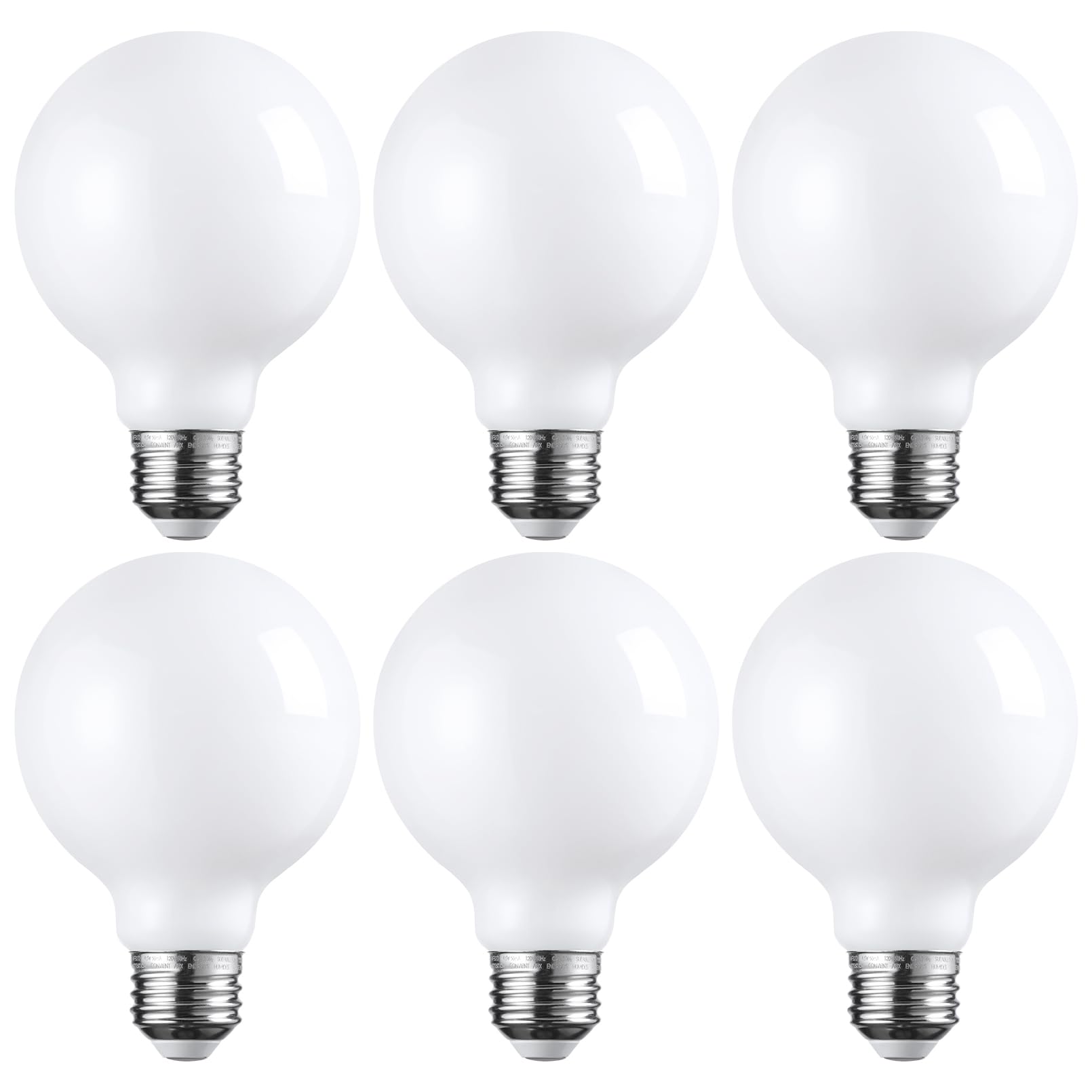 TORCHSTAR G25 LED Globe Light Bulbs Dimmable 4.5W, Soft White 2700K, UL Listed, E26 Base, Pack of 6