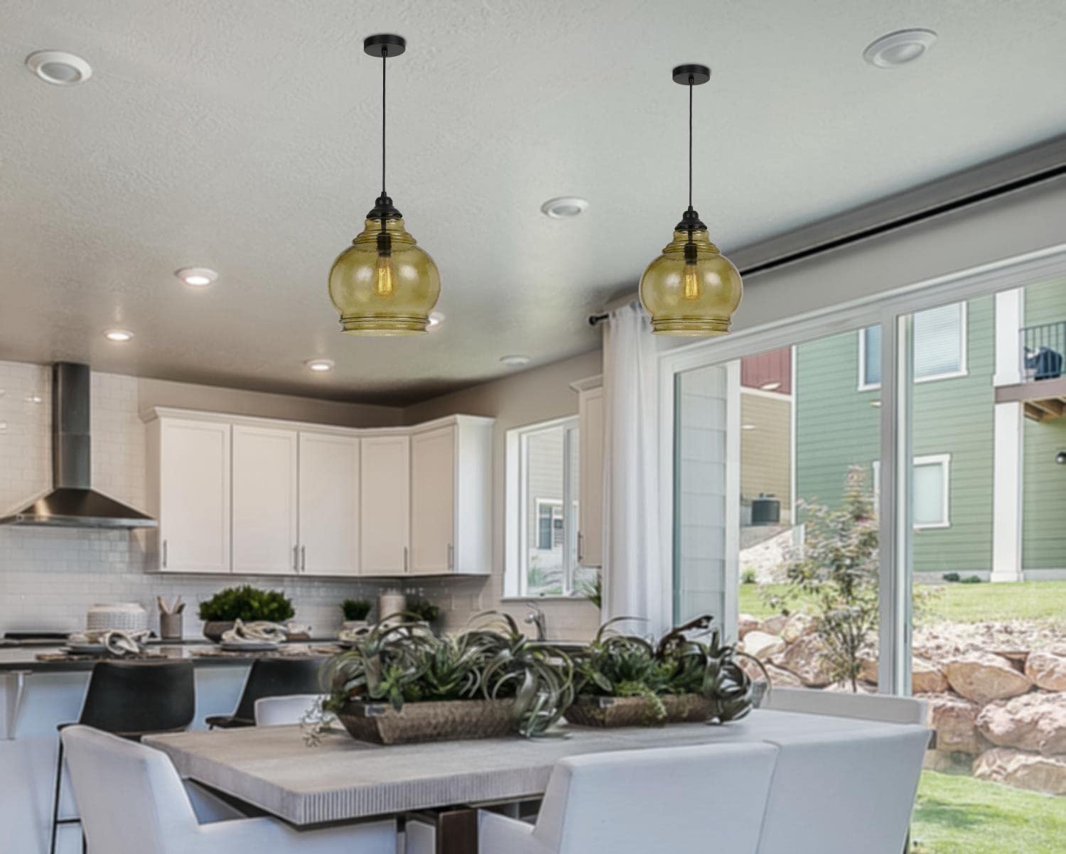 Cal Lighting FX-3671-1 Transitional One Light Pendant from Rovigo Collection Amber 16.00x12.30x12.30